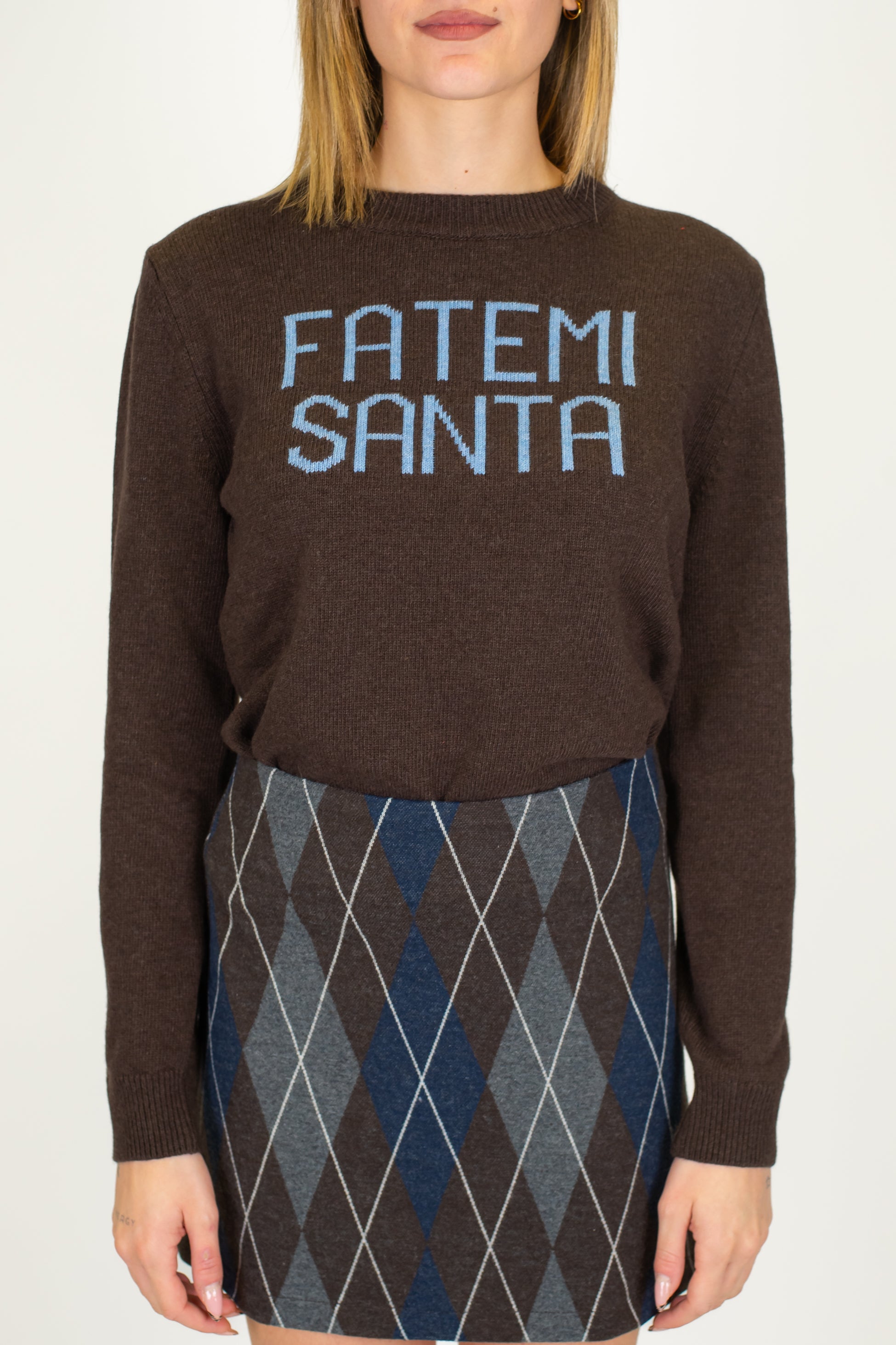 Tensione in - Maglia con scritta in misto lana e cashmere