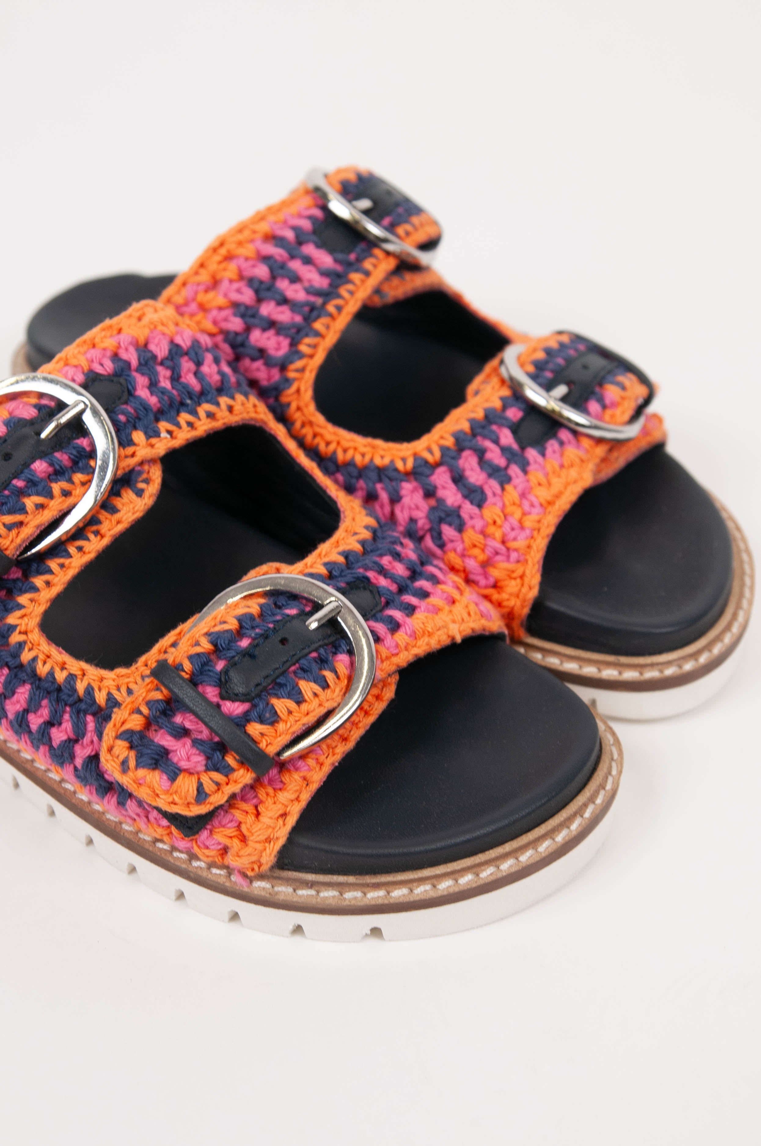Mosaic - Sandal with double band in woven fabric
