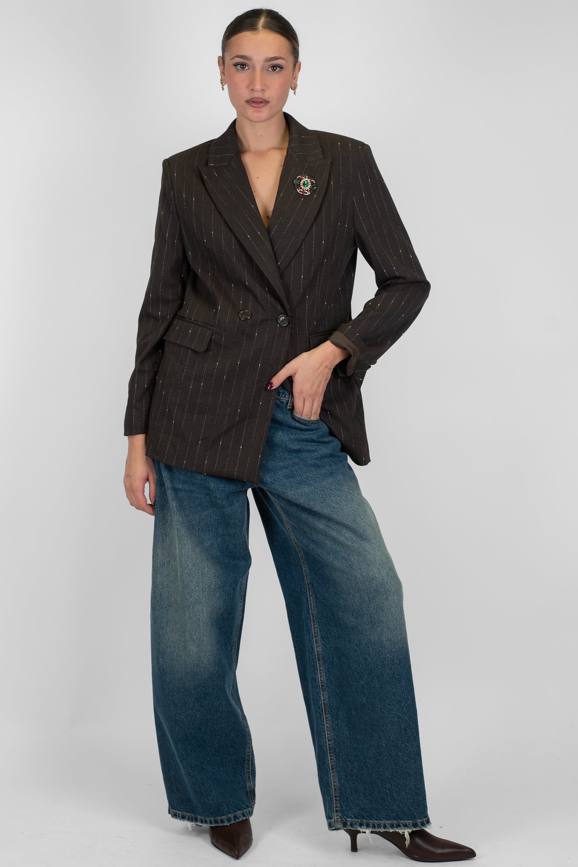 Haveone - Jeans regular gamba ampia modello Bella lavaggio intermedio