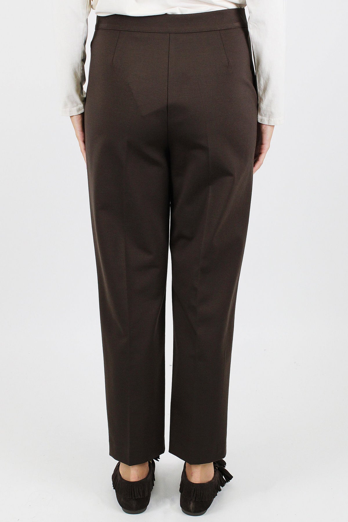 Haveone - Pantalone regular in punto milano con chiusura a scomparsa