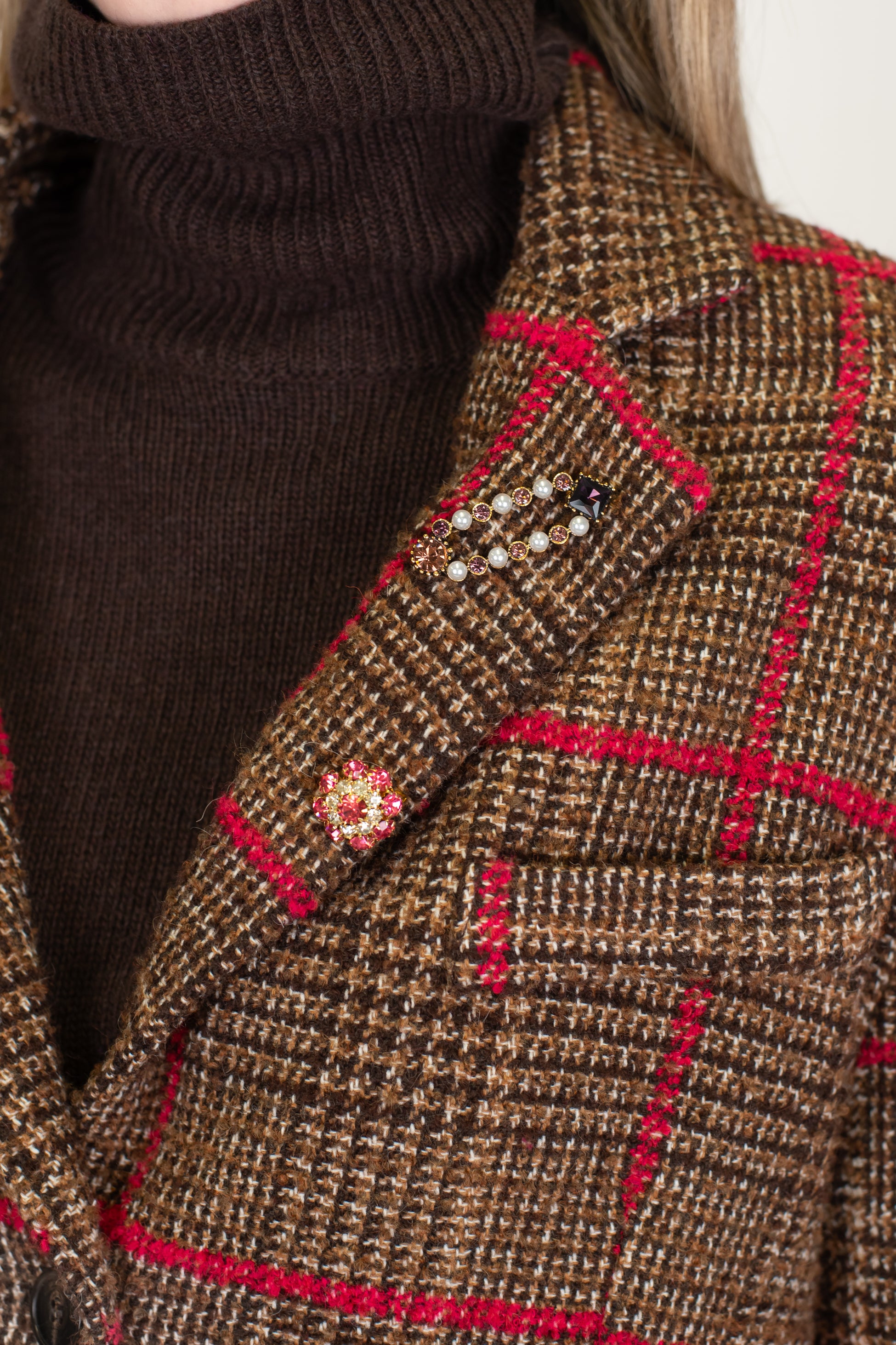 Tensione in - Giacca over in misto lana fantasia check