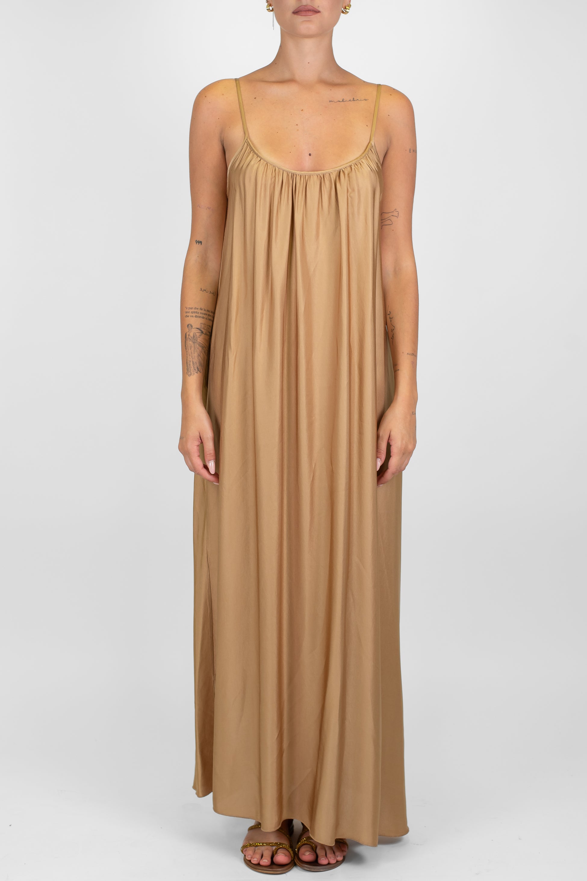 Motel - Abito lungo in viscosa con spalline sottili