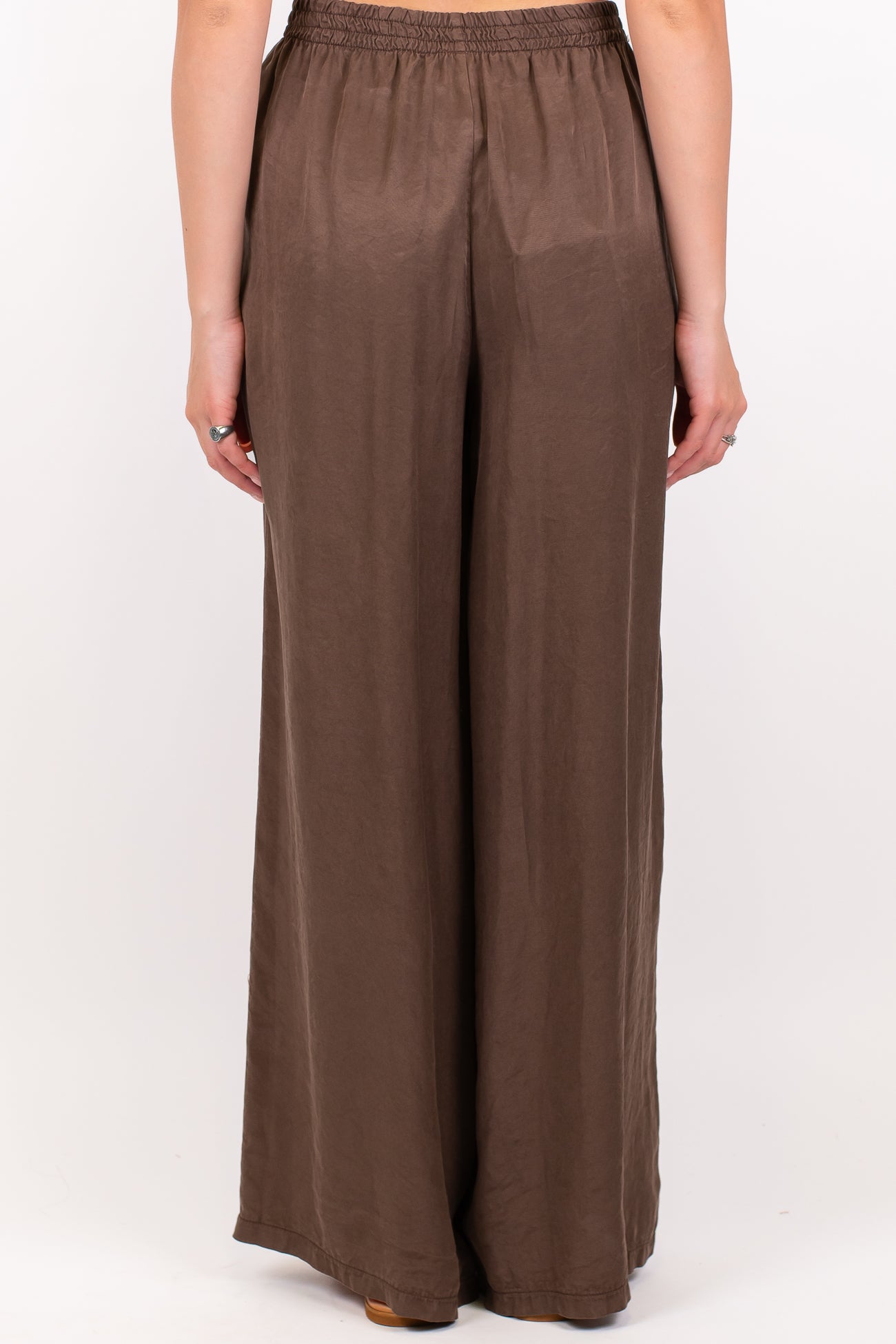 Tensione in - Pantalone palazzo in lyocell mano cupro con elastico in vita