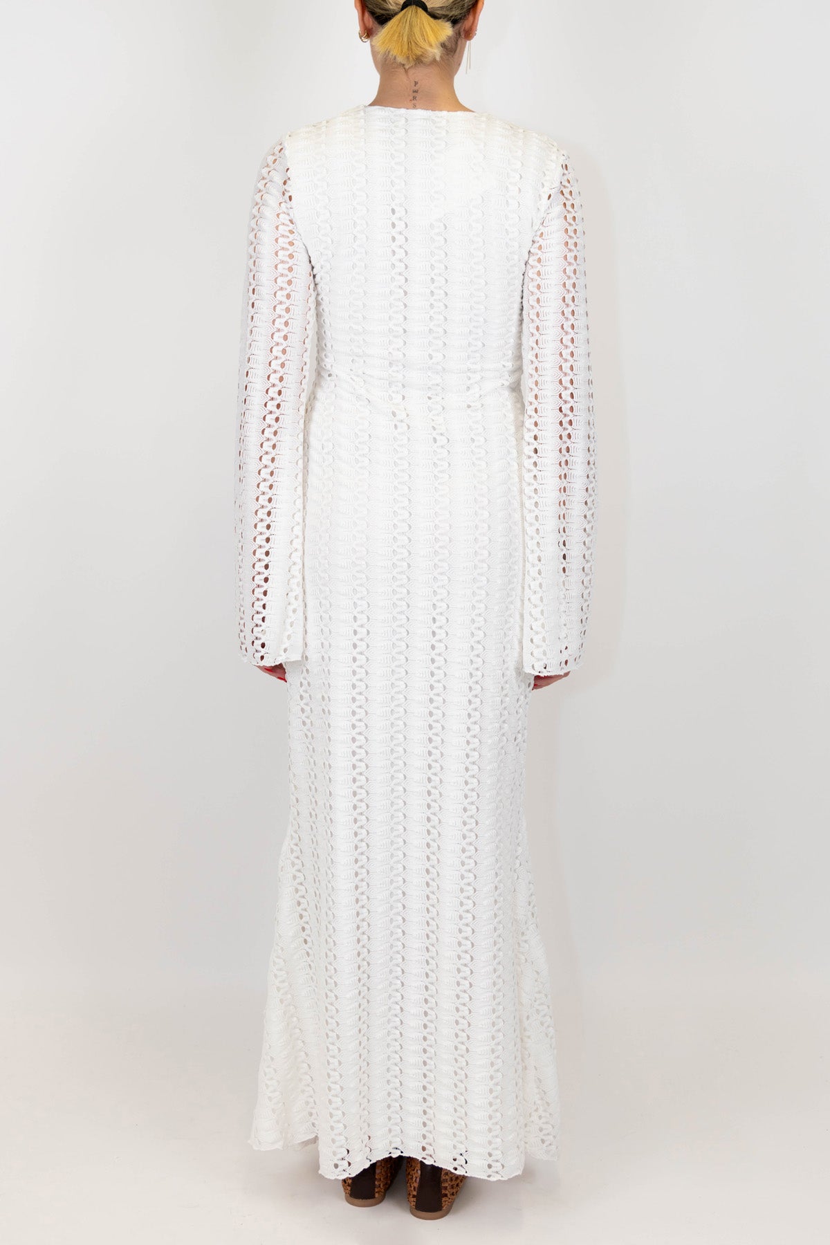 Haveone - Abito lungo in crochet con scollo seno