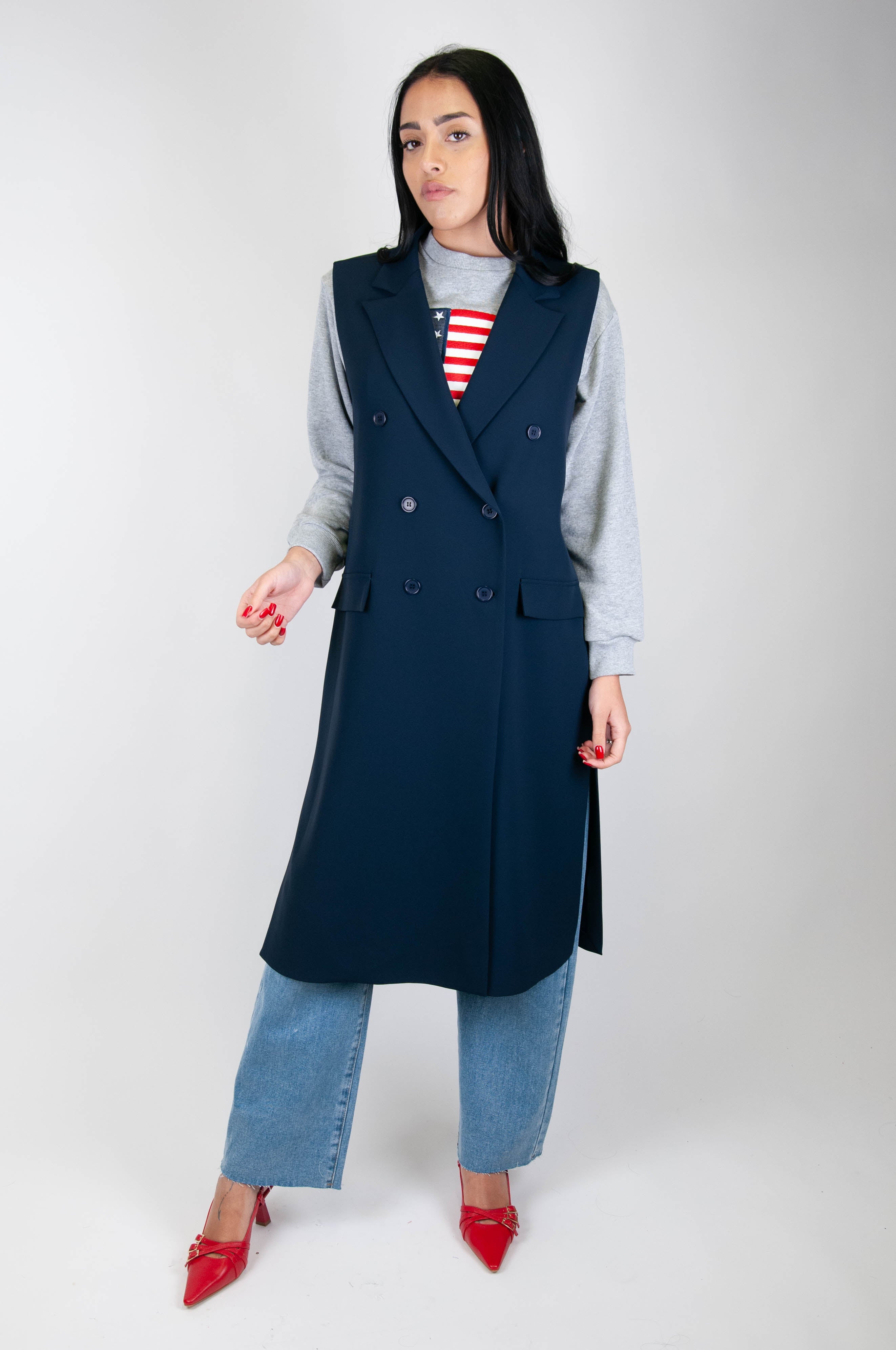 Tension in - Maxi double-breasted waistcoat