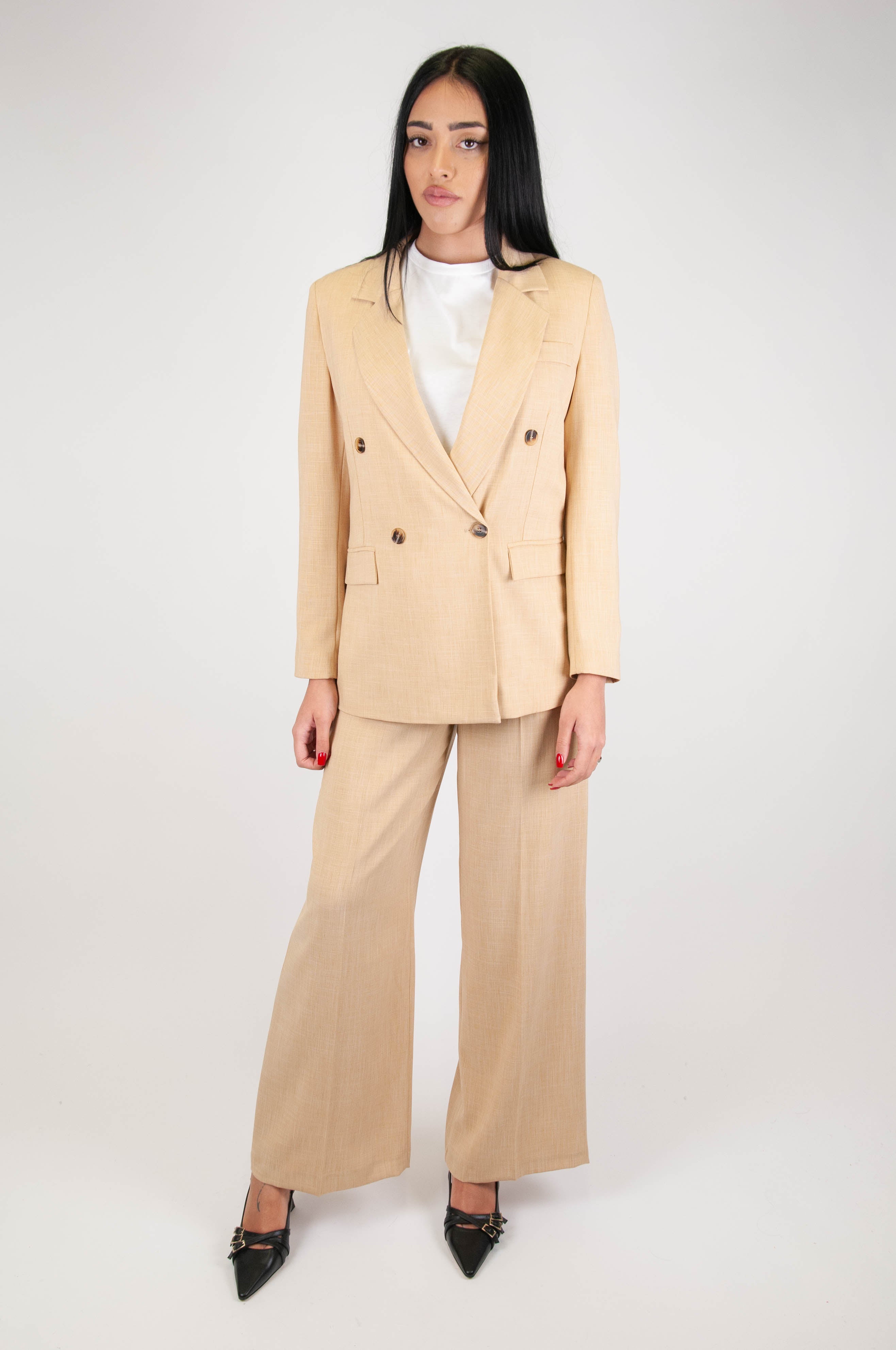 Tension in - Palazzo trousers with ironed crease