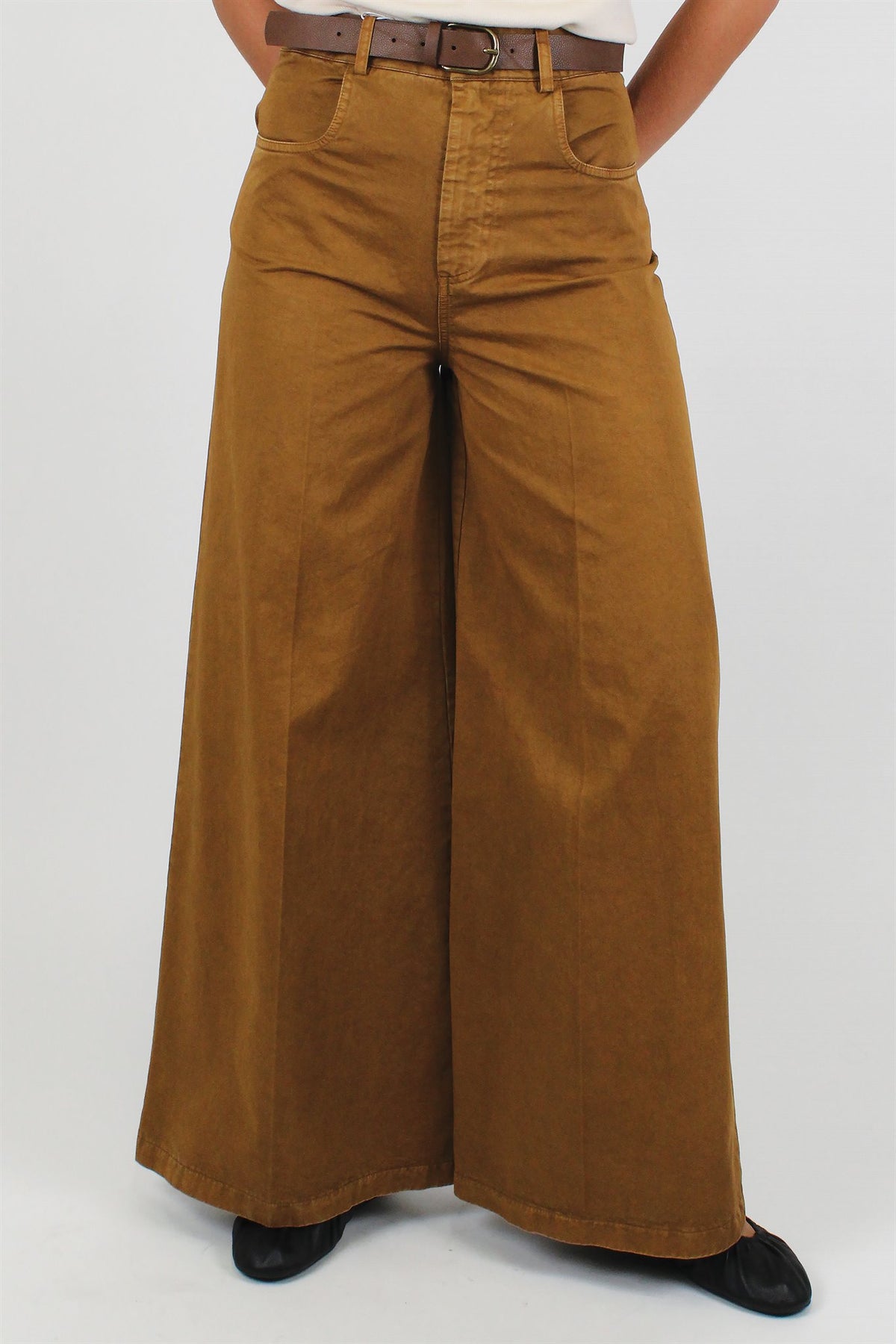 Motel - Pantalone palazzo in denim colorato