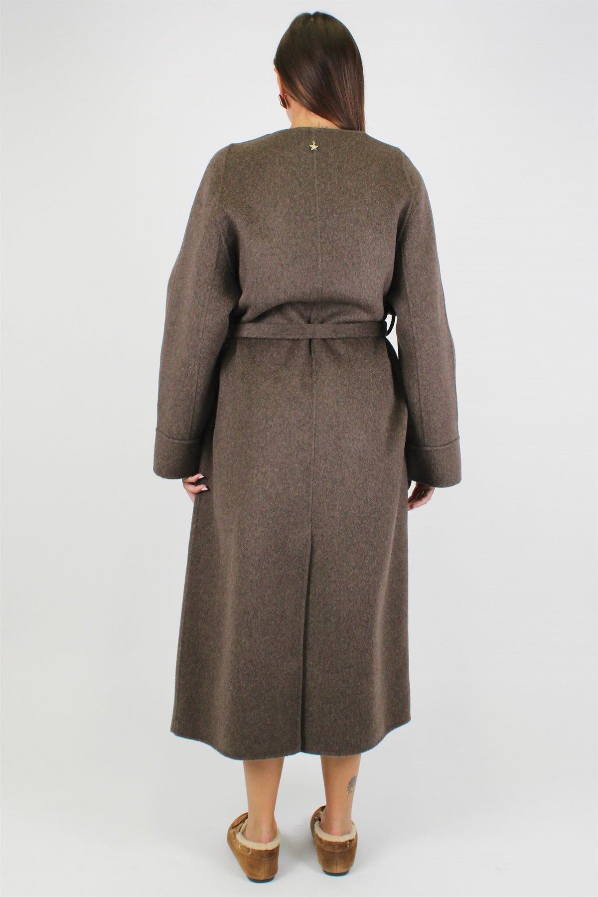 Souvenir - Cappotto girocollo in misto lana