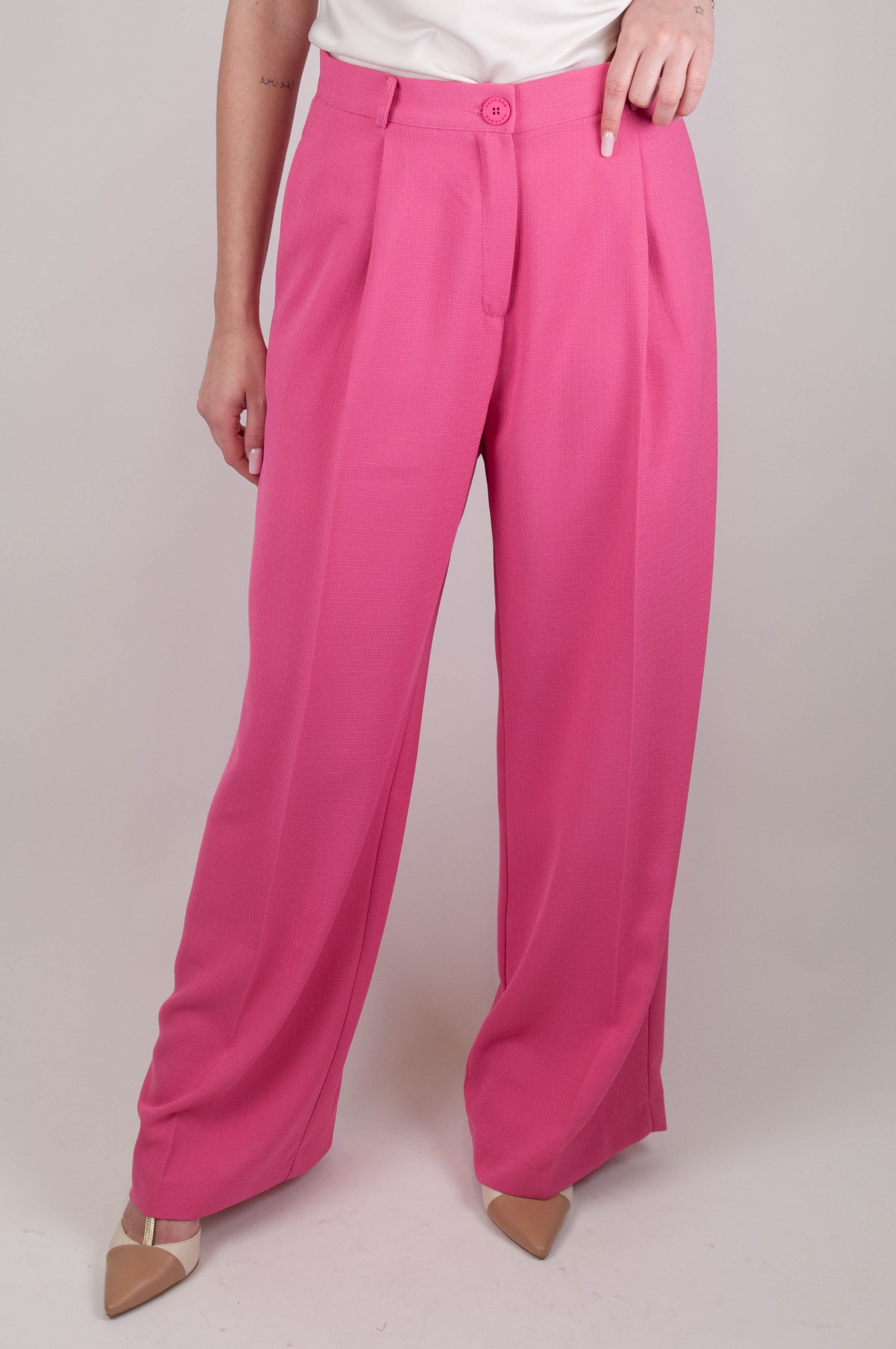 Haveone - Pantalone palazzo con pinces