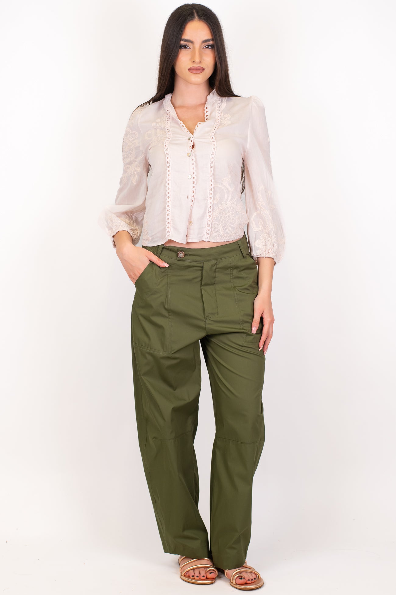 Motel - Pantalone balloon in cotone leggero