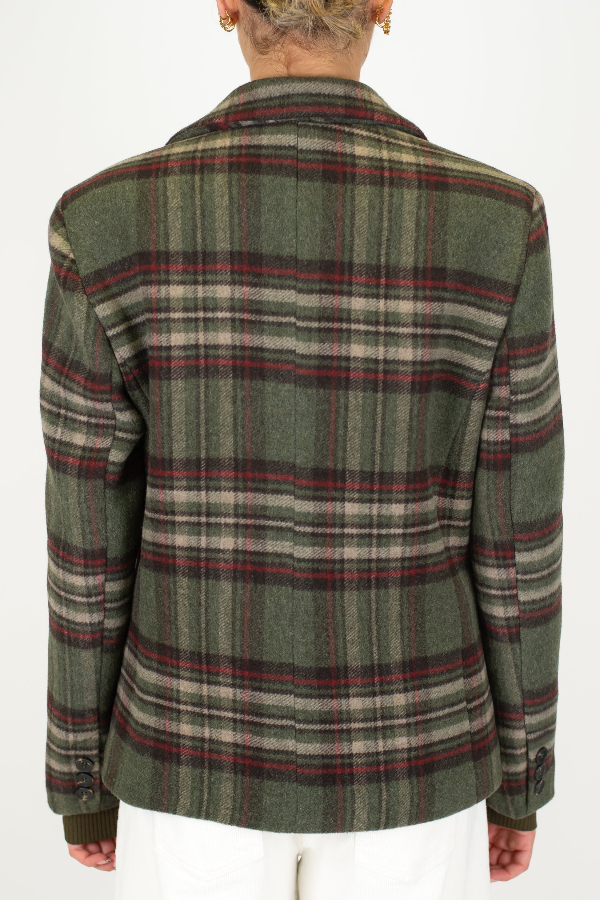 Motel - Giacca monopetto fantasia check in misto lana