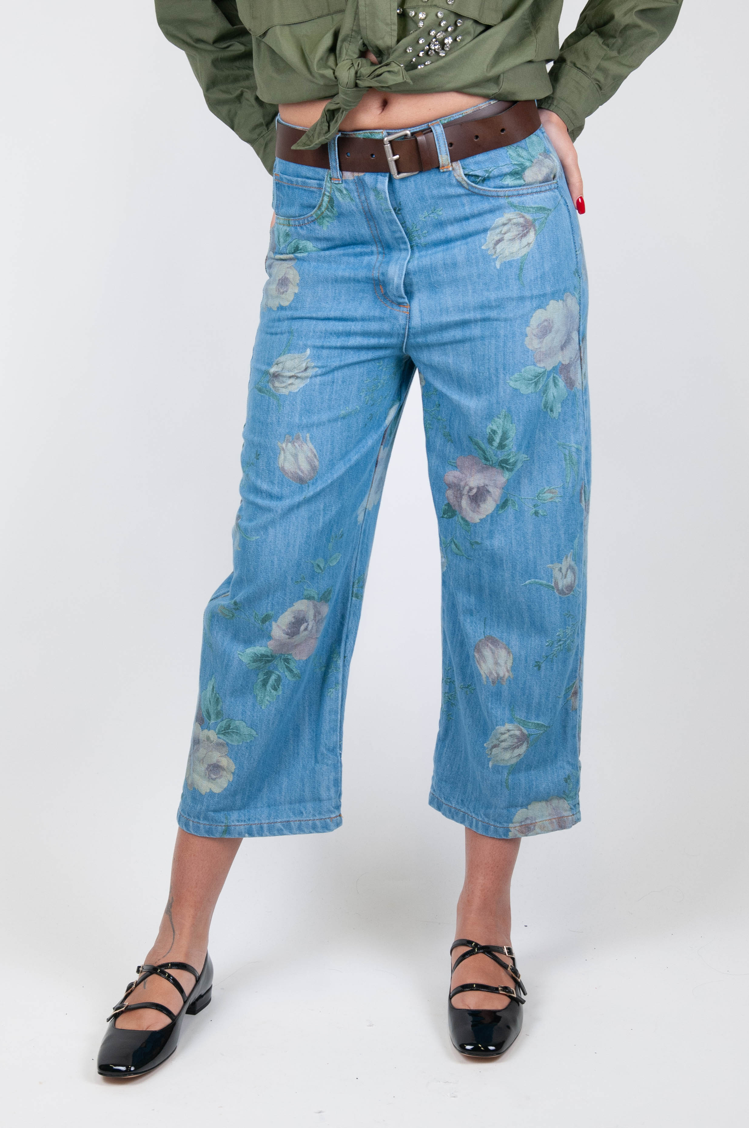 Tensione in - Jeans fantasia floreale