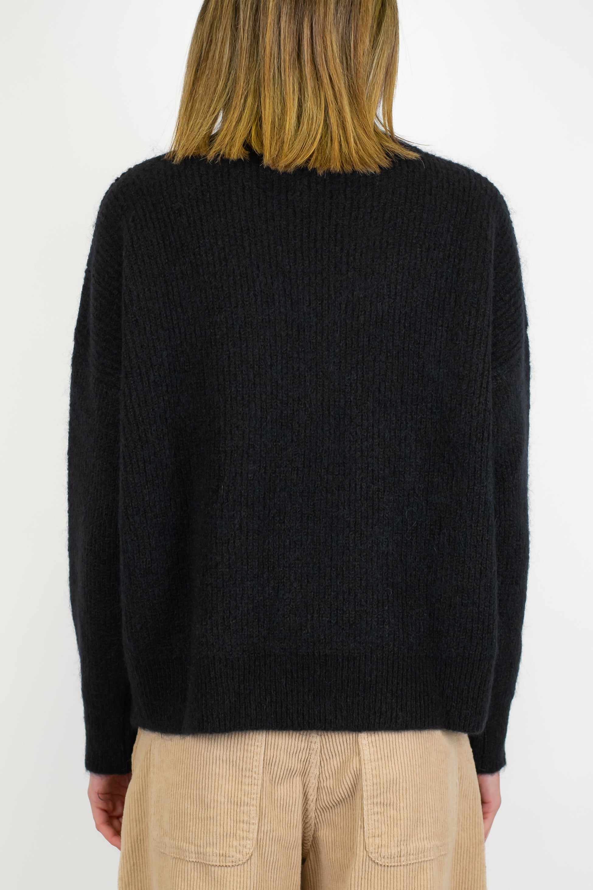 Tensione in - Maglia a scatola in misto lana con costine