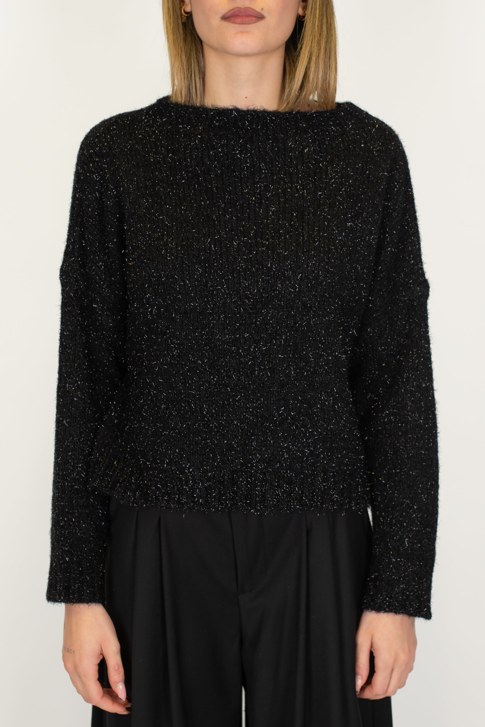 Haveone - Maglia scollo barca lurex in misto lana