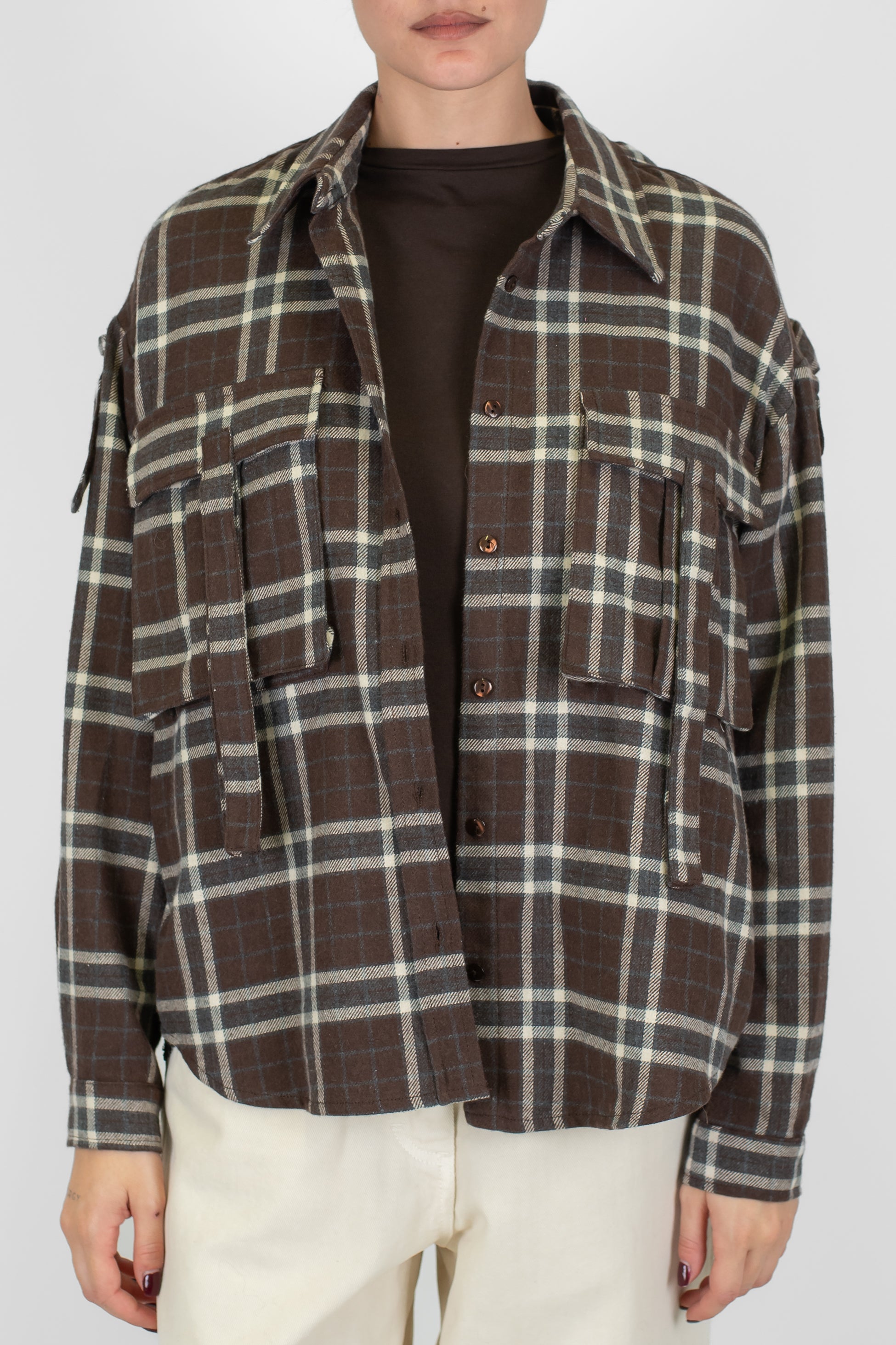 Motel - Camicia in flanellina fantasia check