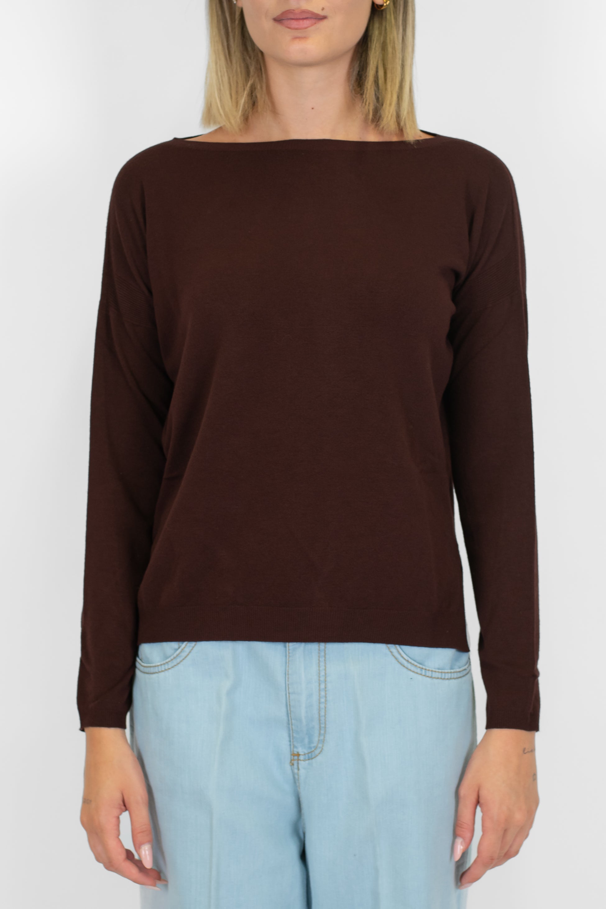 Kontatto - Maglia paricollo con spacchetti laterali