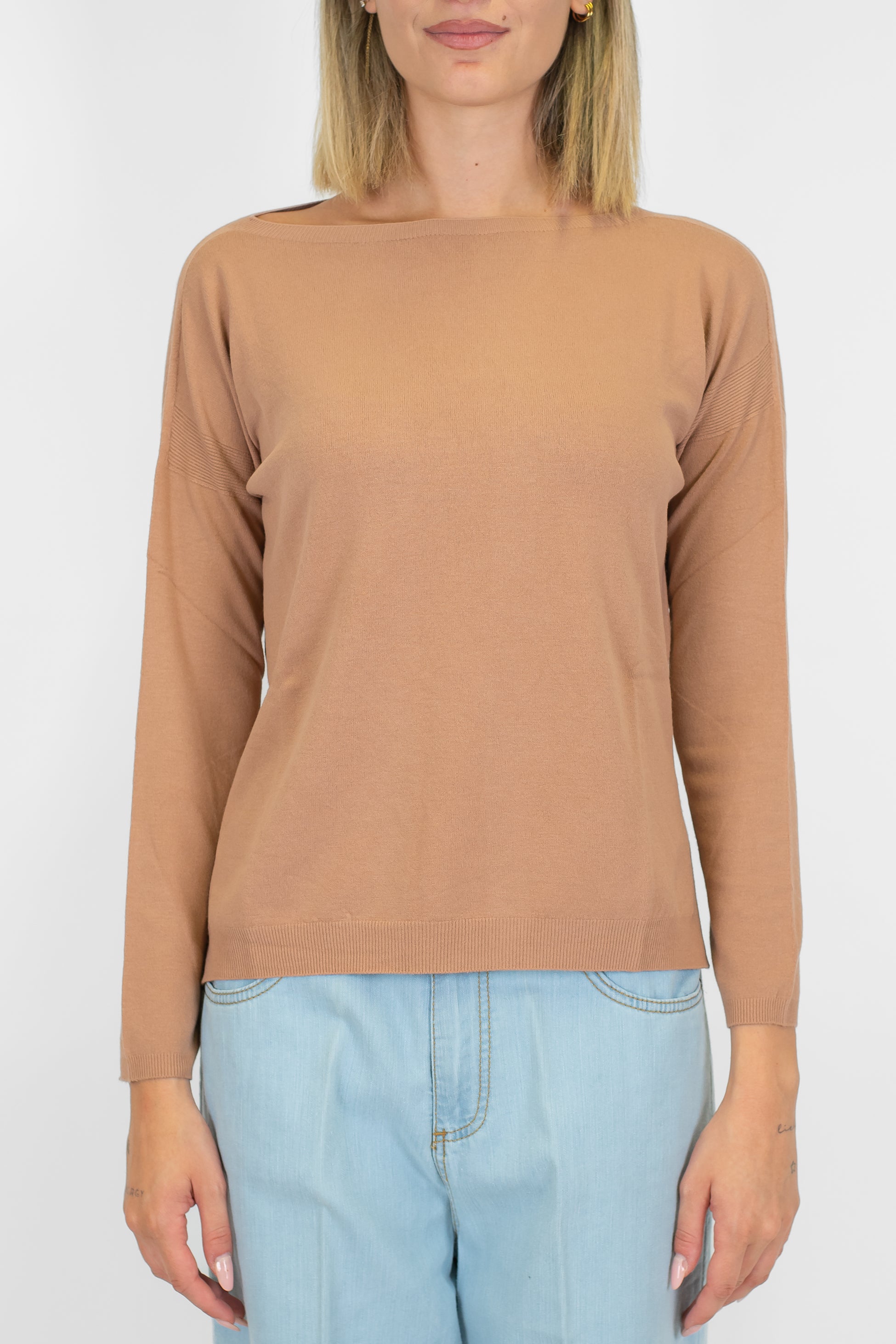 Kontatto - Maglia paricollo con spacchetti laterali