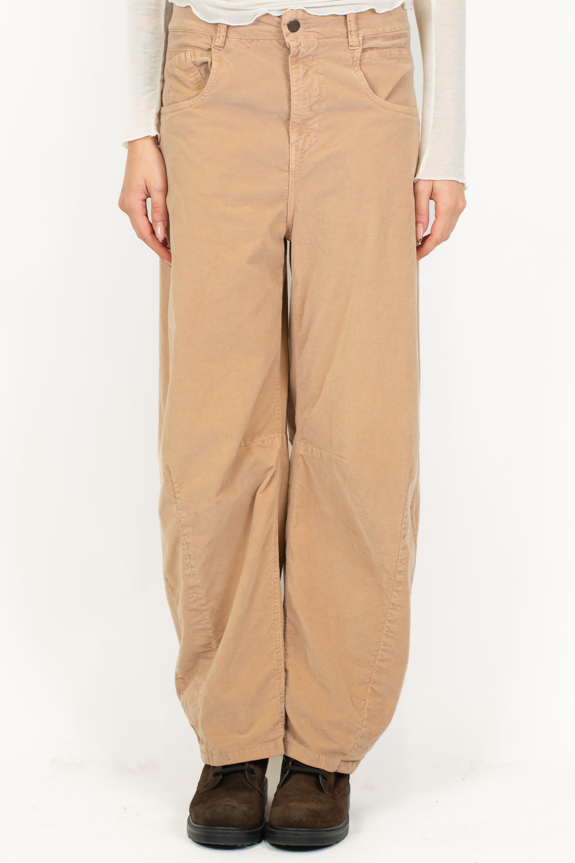 Haveone - Pantalone balloon in velluto liscio