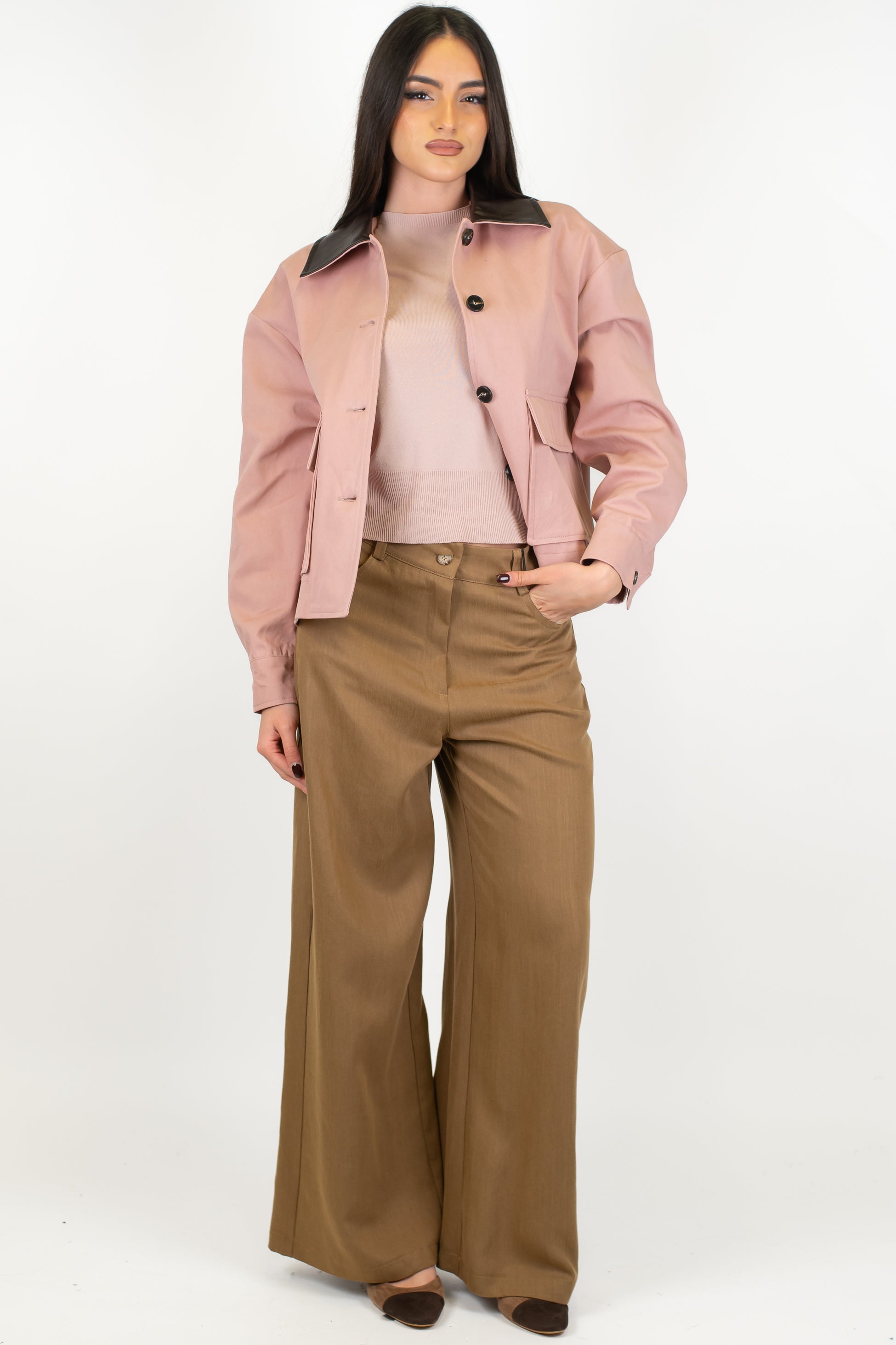 Tensione in - Pantalone palazzo effetto denim