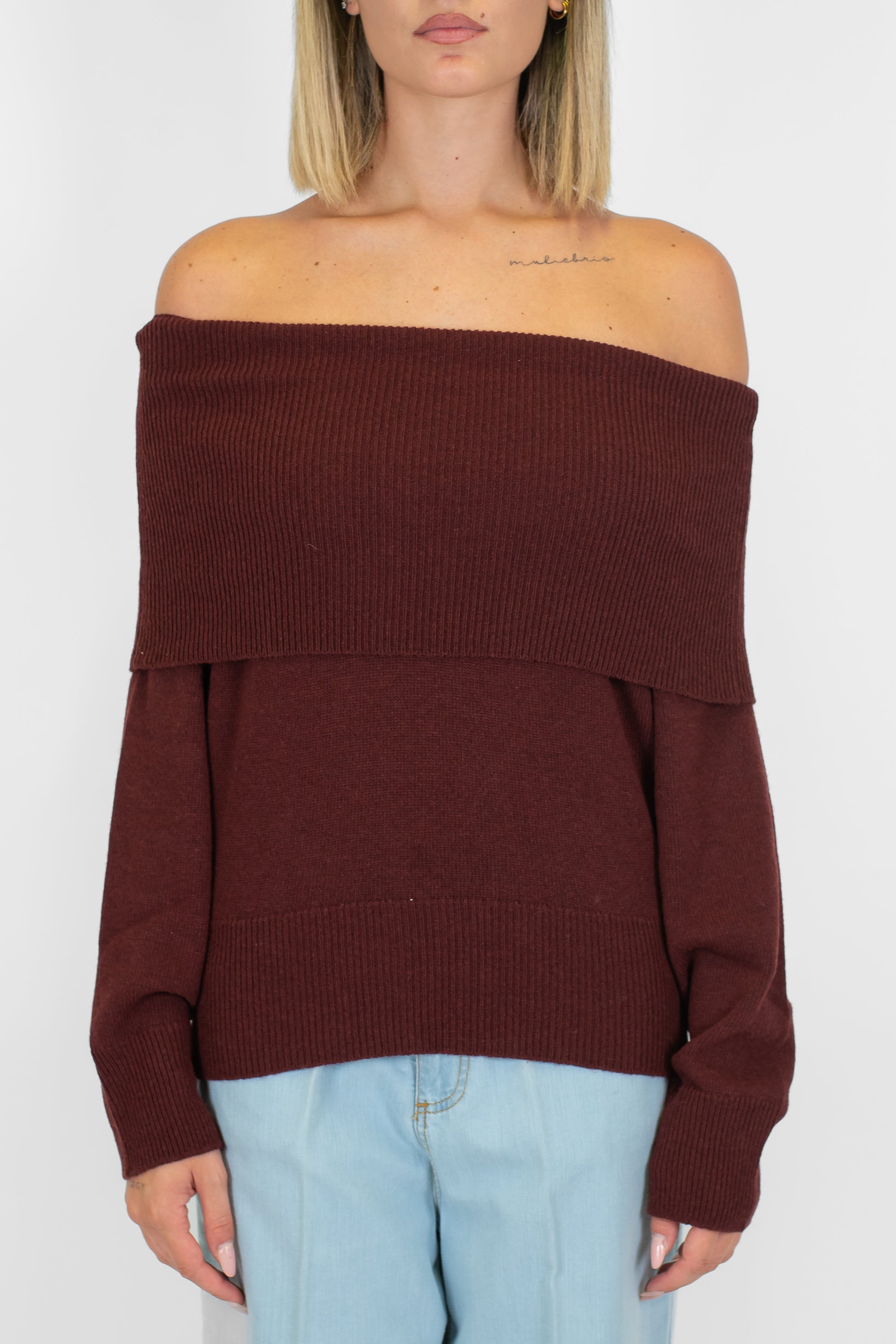Kontatto - Maglia scollo shiffer in misto lana e cashmere