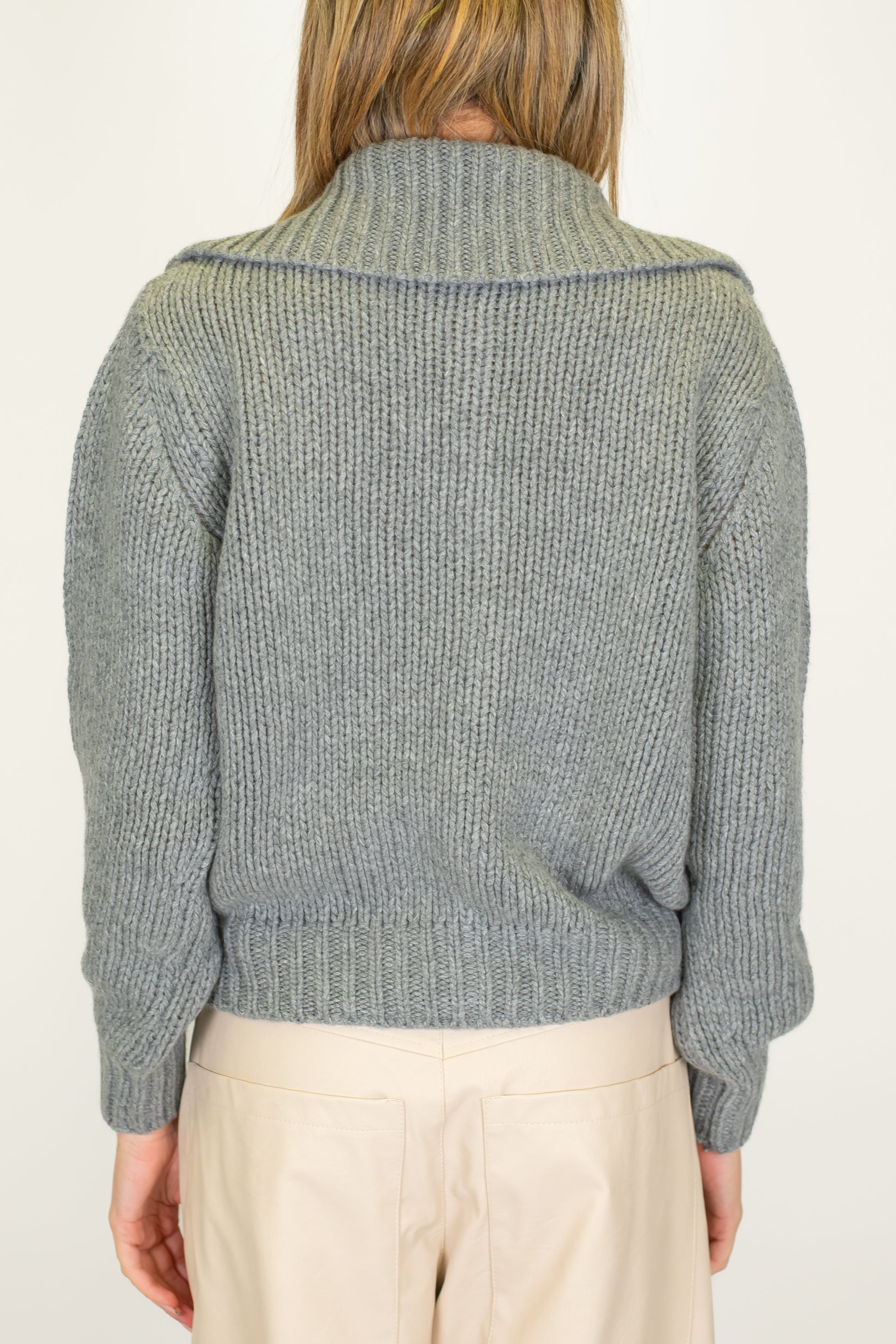 Motel - Cardigan in misto lana e cashmere con chiusura a scomparsa con ciappe