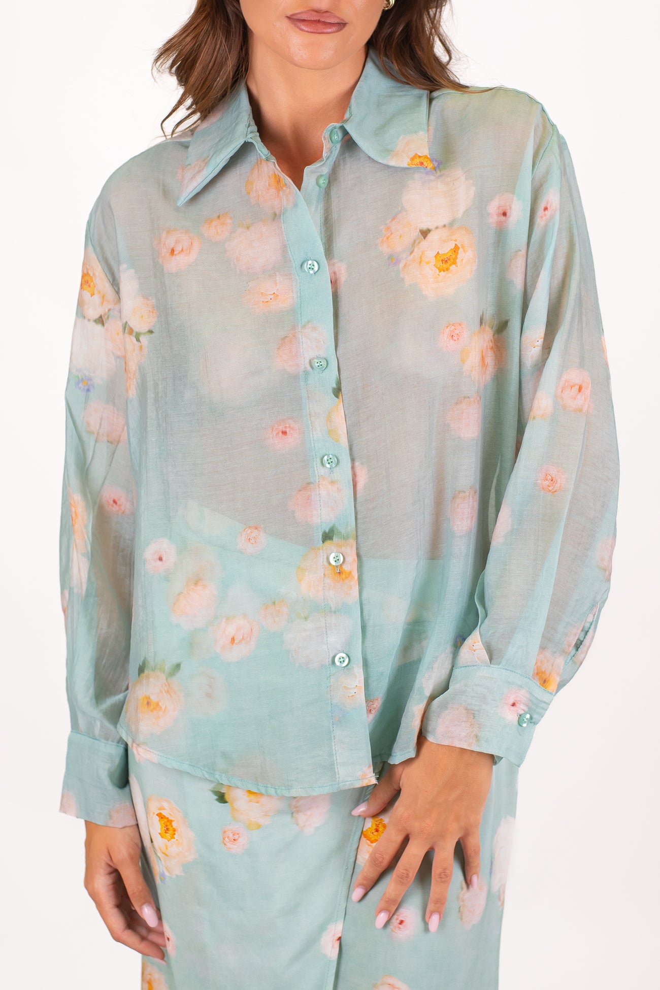 Tensione in - Camicia in lyocell fantasia floreale