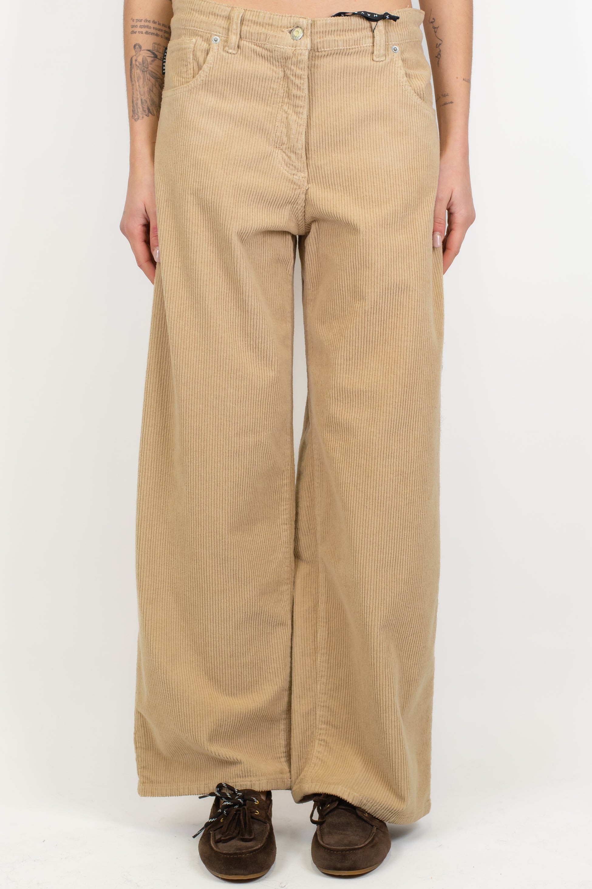 Haveone - Pantalone palazzo in velluto millerighe modello BELLA