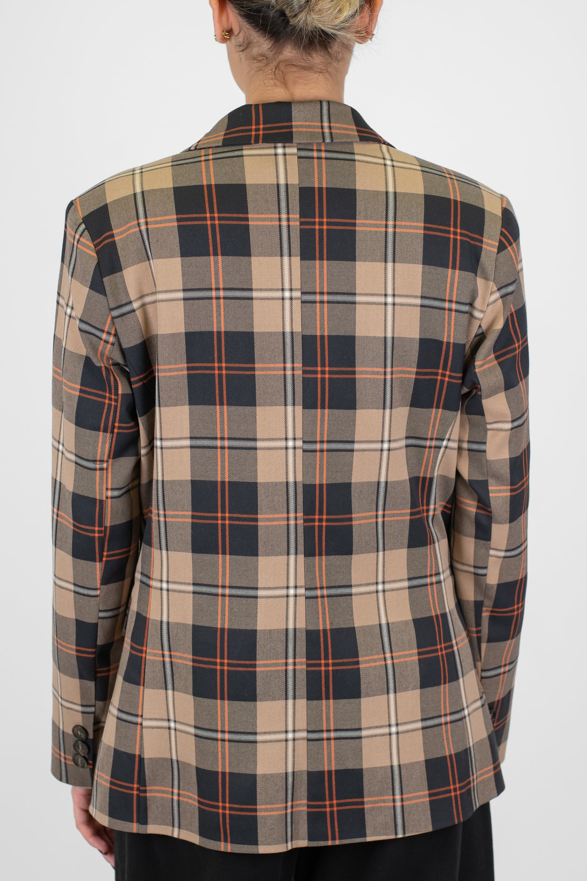 Motel - Giacca doppiopetto fantasia check con spille