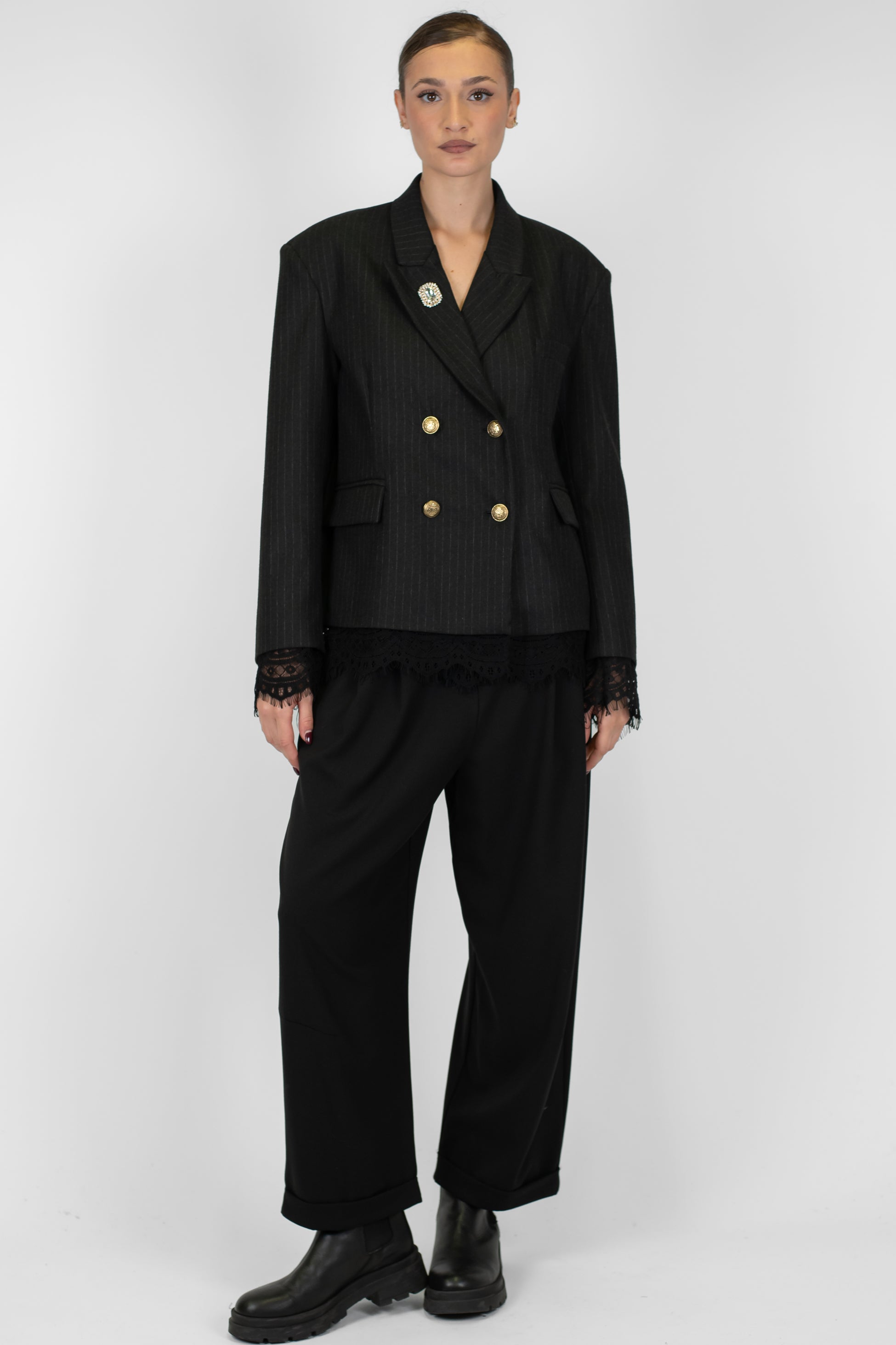 Tensione in - Pantalone balloon a vita bassa con pinces