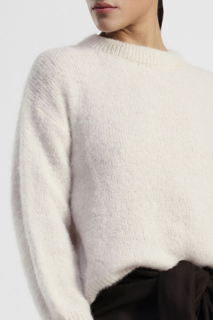 Dixie - Maglione girocollo a maniche lunghe in Baby alpaca