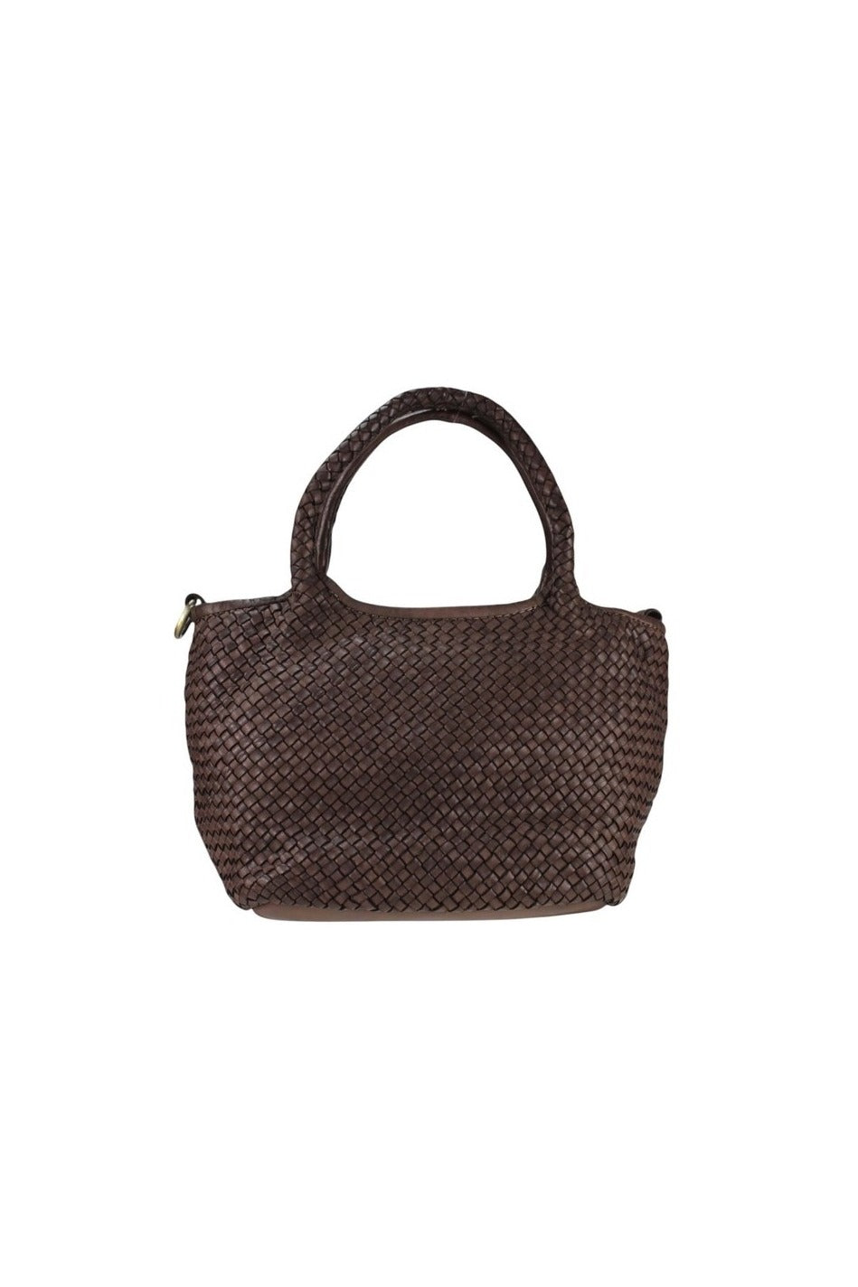 Borsa media in vera pelle intrecciata vintage