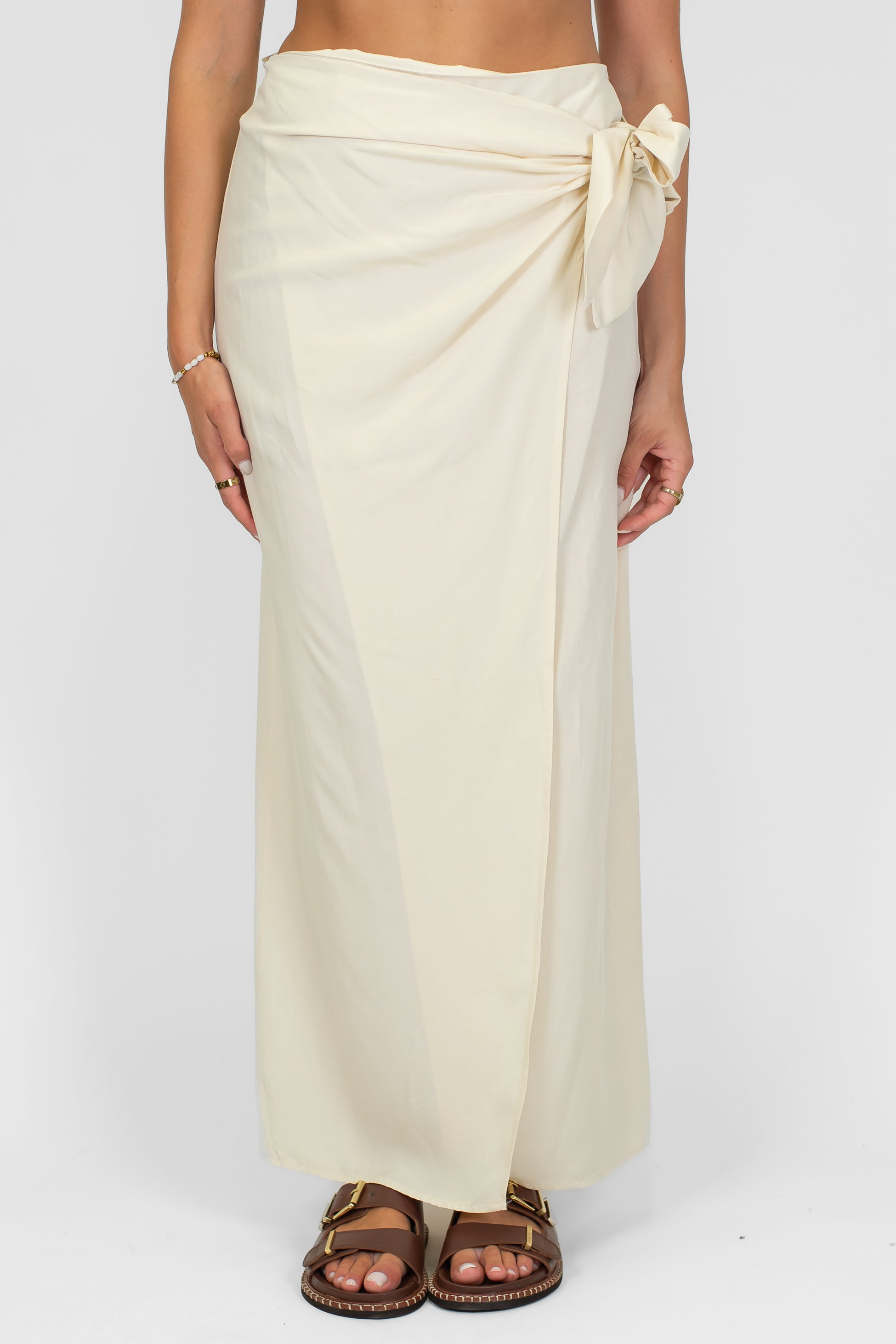 Tensione in - Gonna pareo in misto viscosa e lino