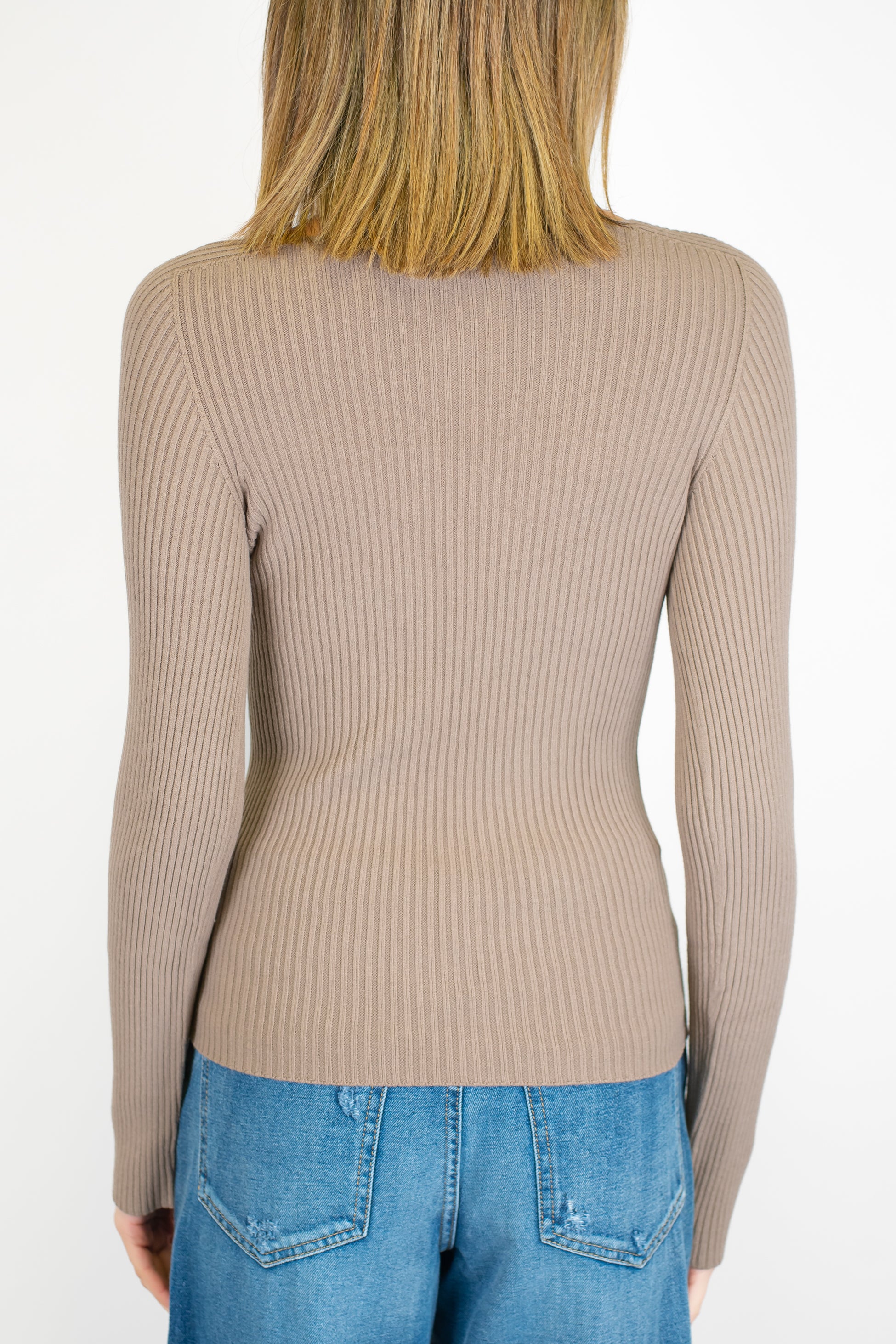 Kontatto - Maglia con scollo quadrato a costine