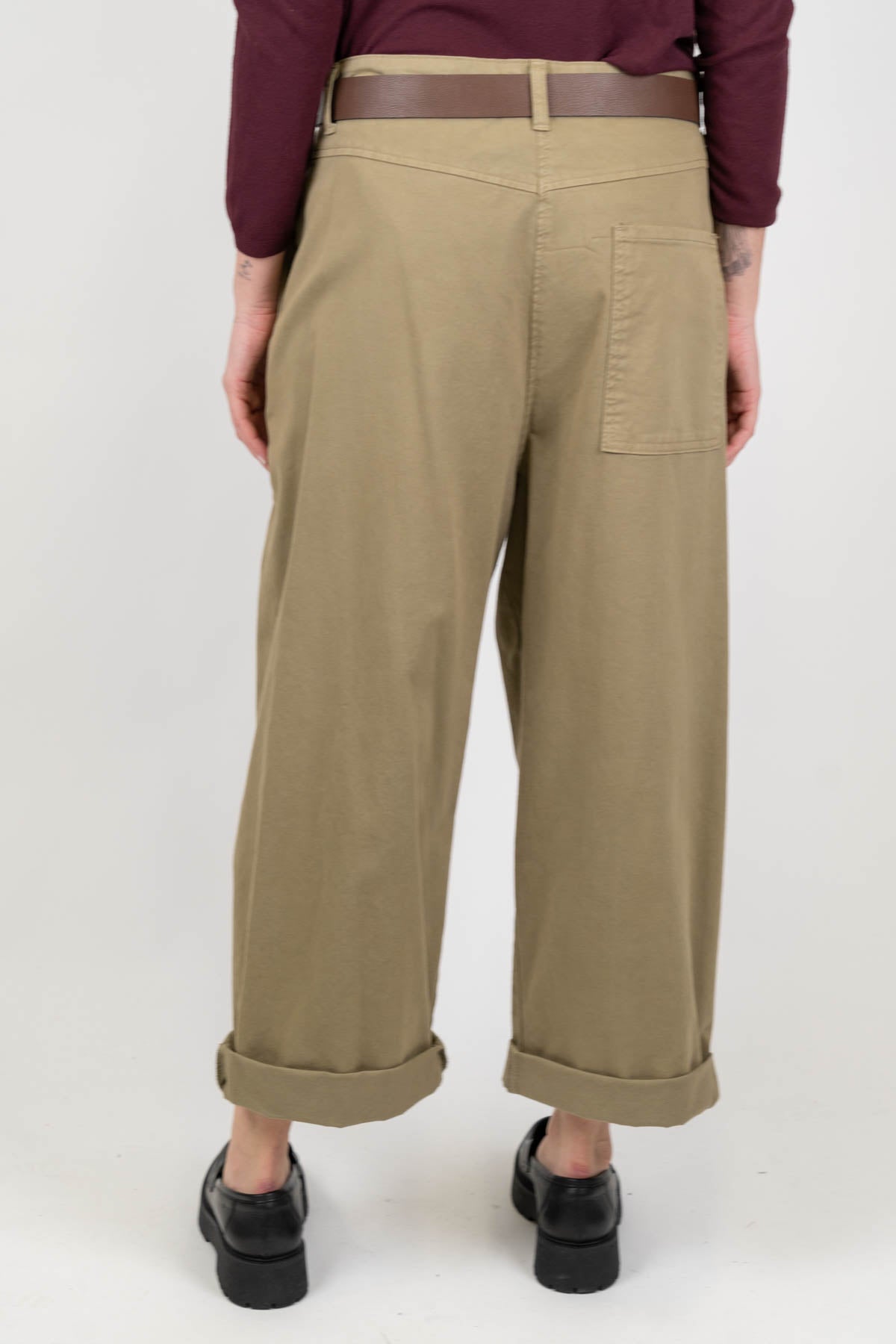 Dixie - Pantalone con pinces e risvolto