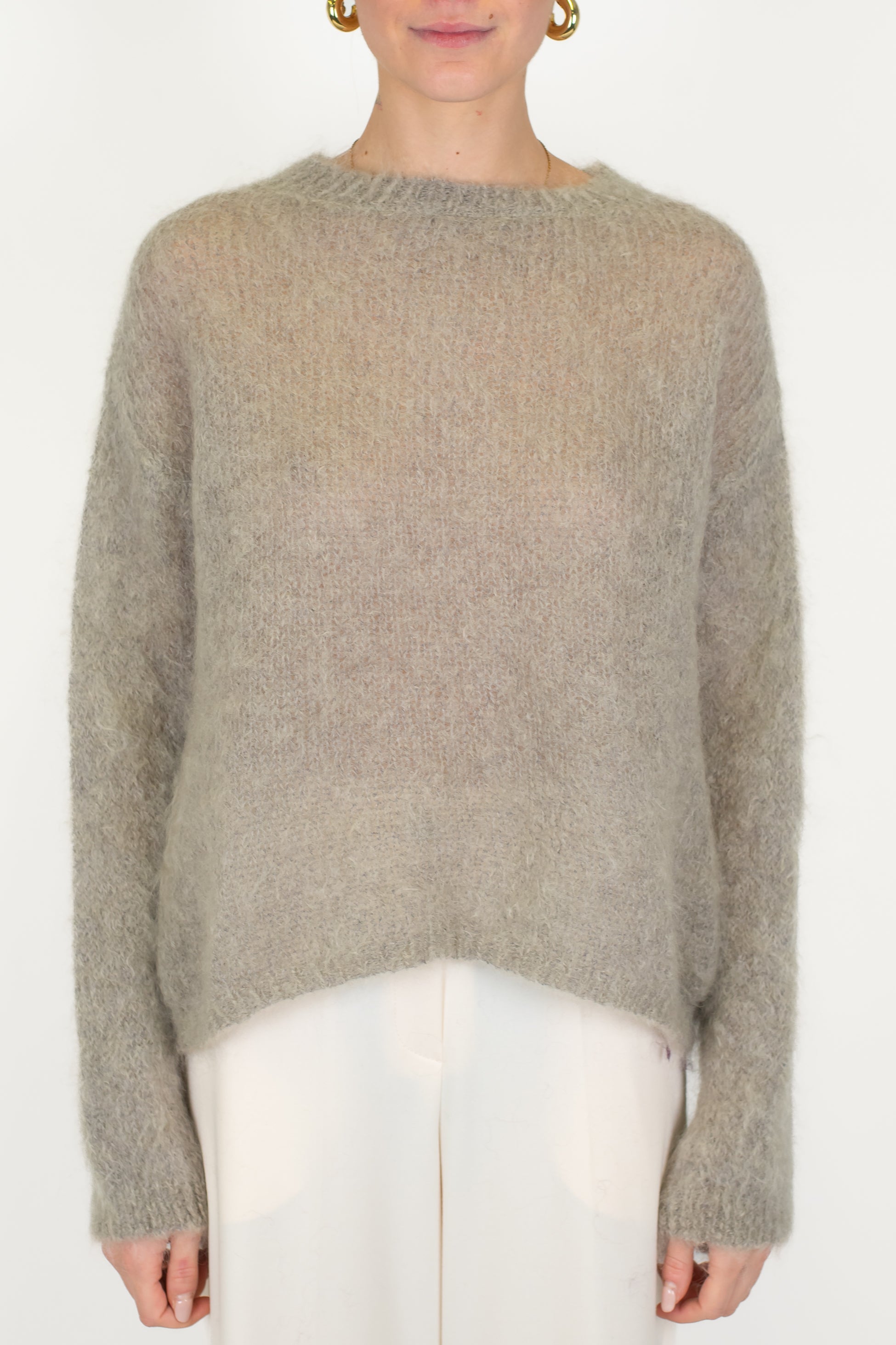 Tensione in - Maglia girocollo in lana mohair