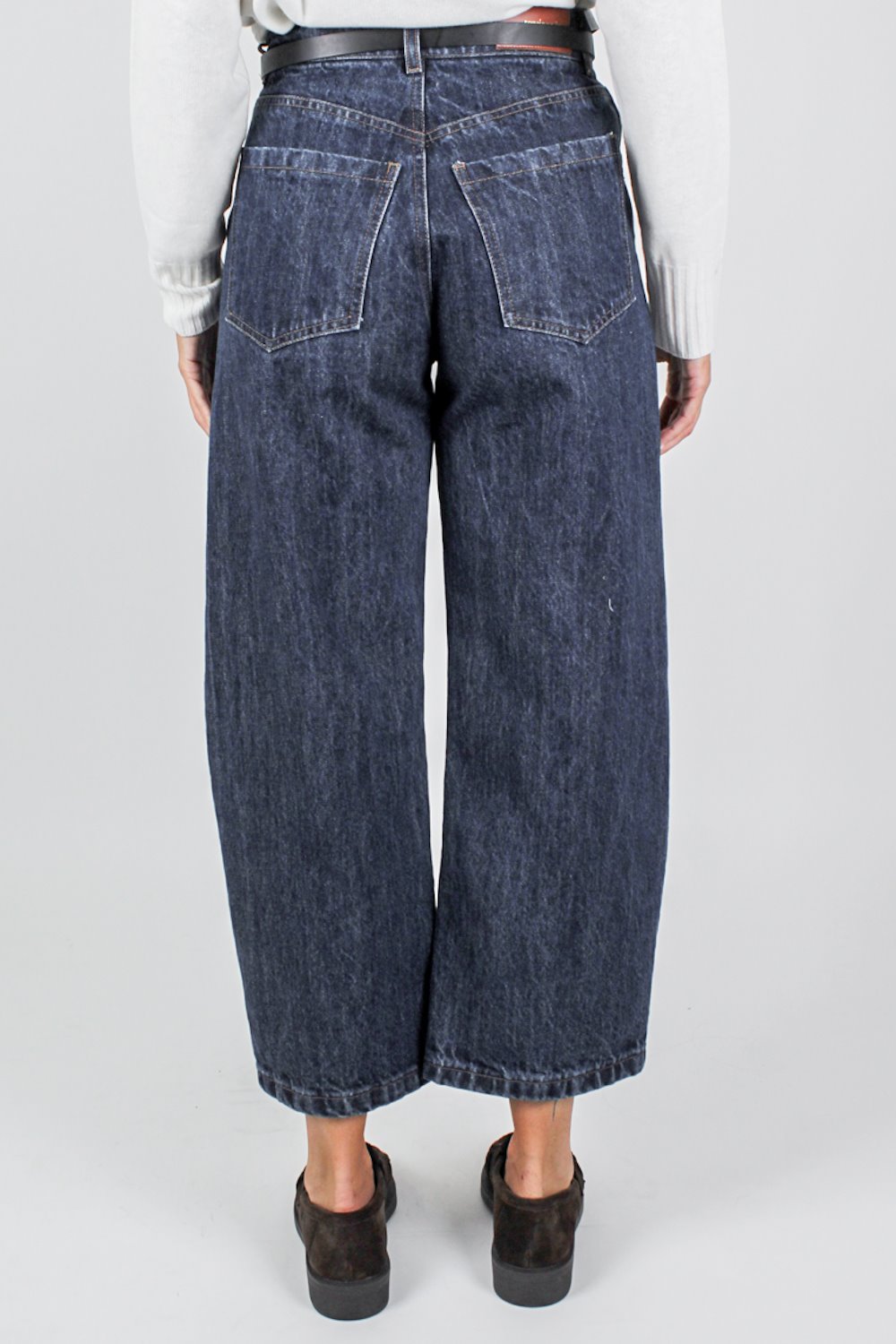 Tensione in - Jeans balloon crop lavaggio intermedio