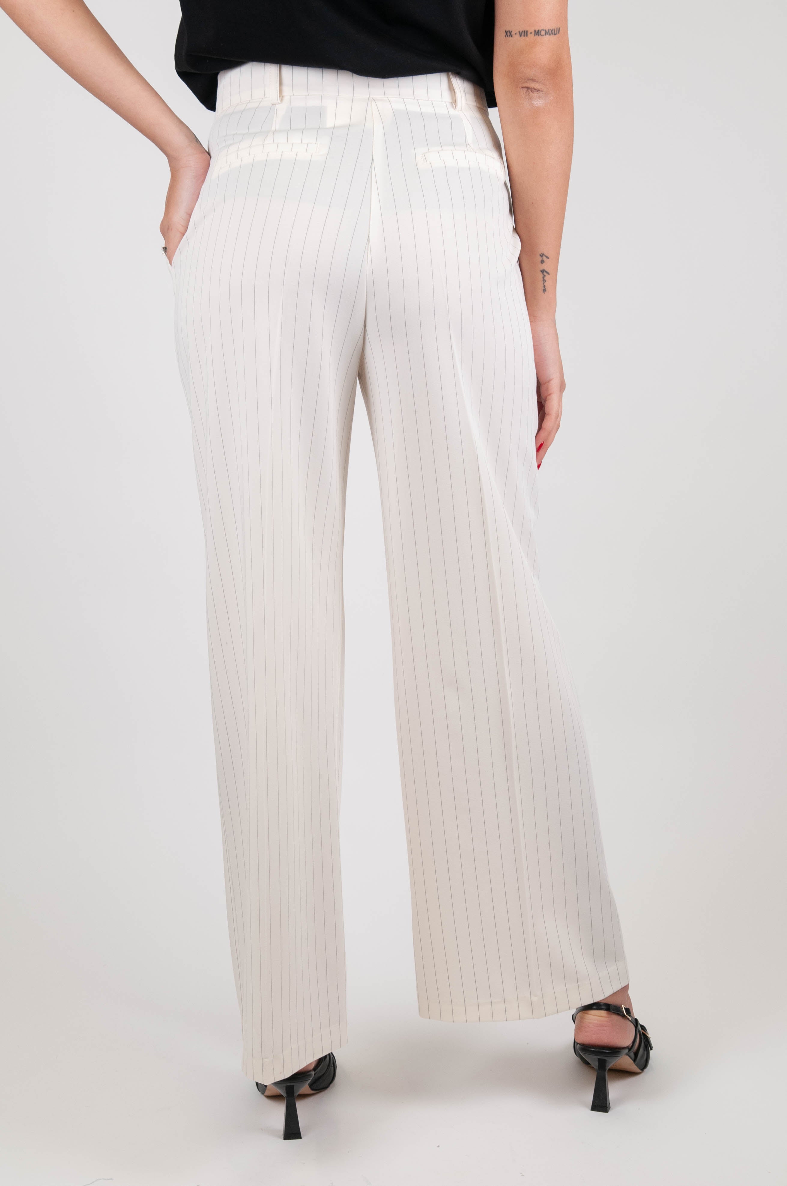 Tension in - Pinstriped palazzo trousers