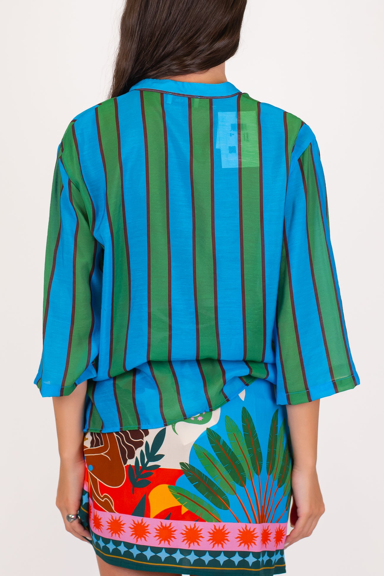 Dixie - Camicia rigata in viscosa leggera