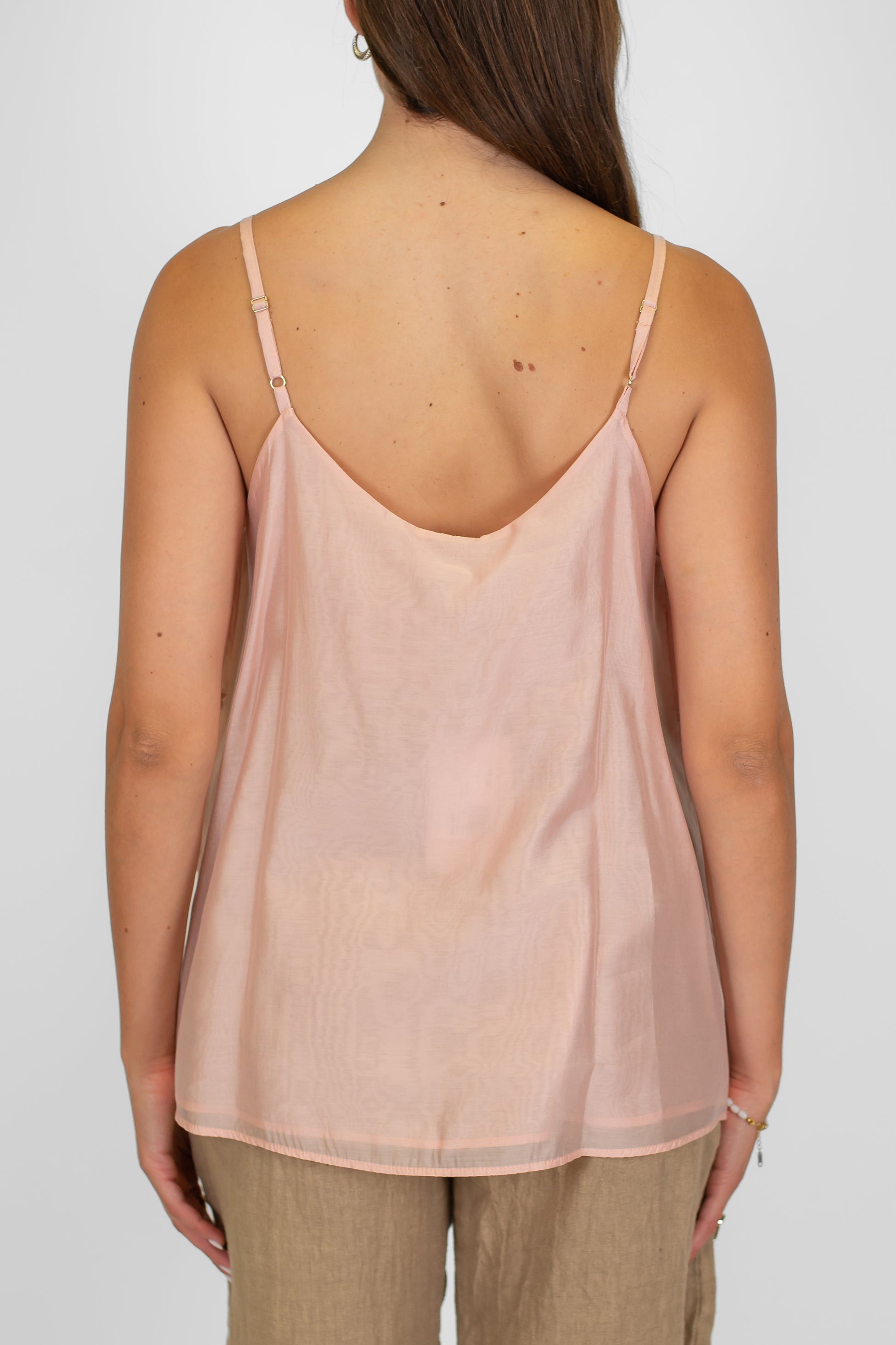 Motel - Top a balze in tencele con spallina sottile