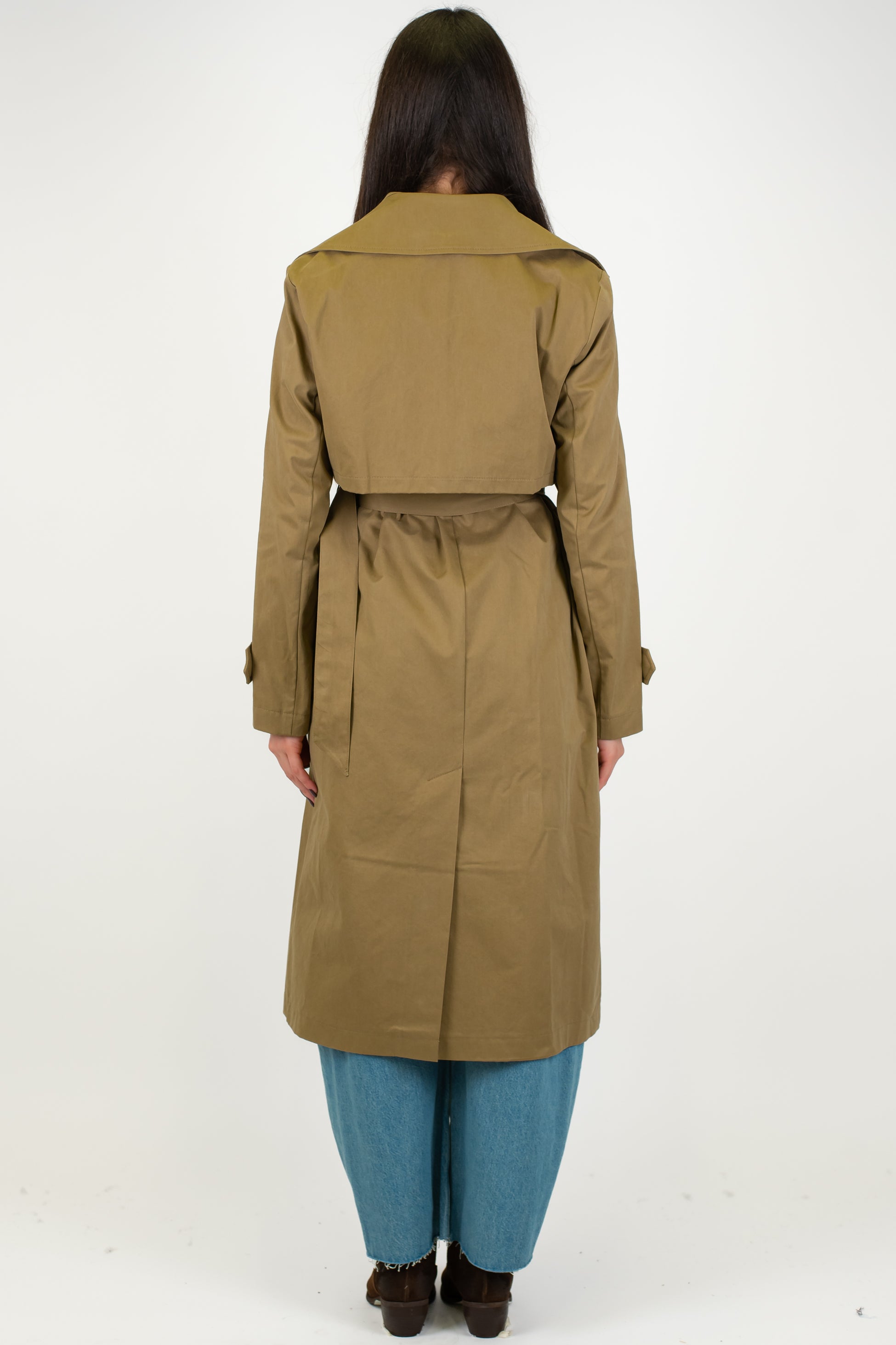 Tensione in - Trench lungo doppiopetto con cintura in tessuto