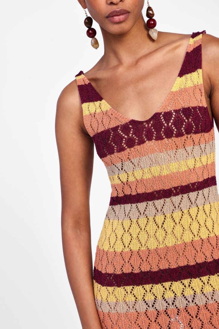 Dixie - Abito lungo multicolor con bretelle