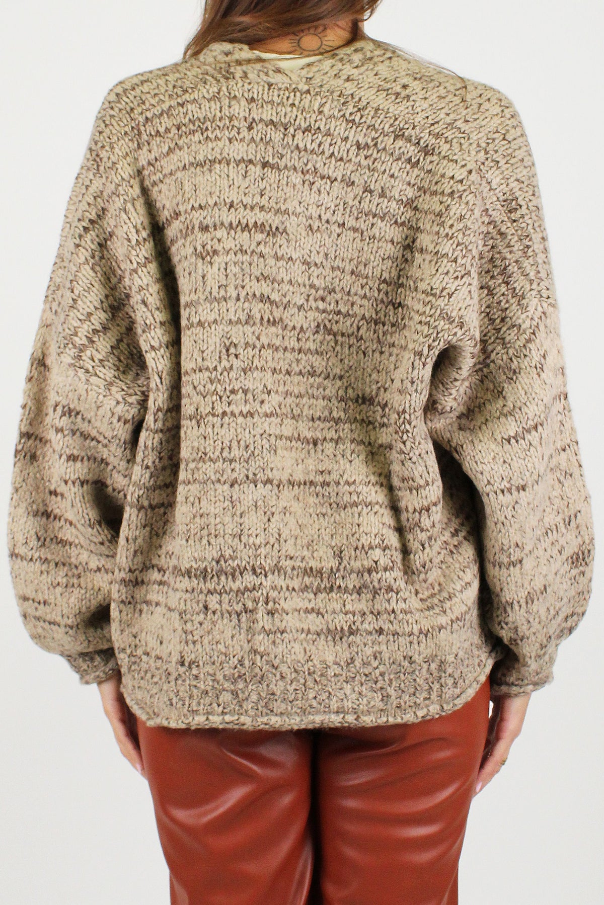 Haveone - Cardigan tre bottoni tramato in misto lana con taschini