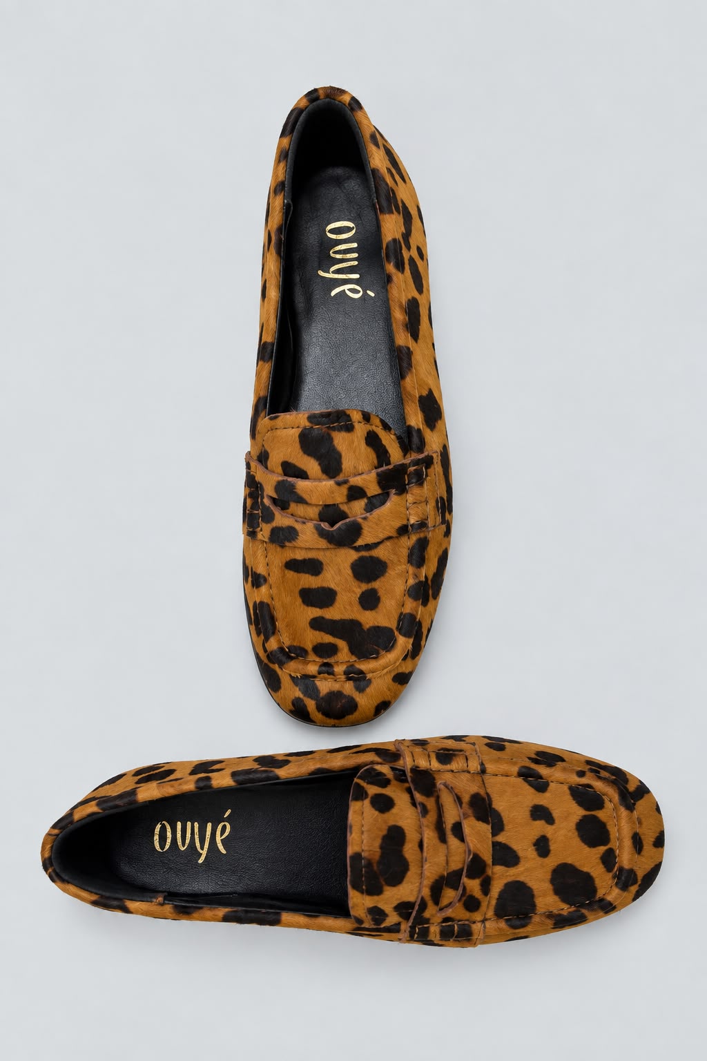 Ovyè - Mocassino in cavallino maculato punta quadrata