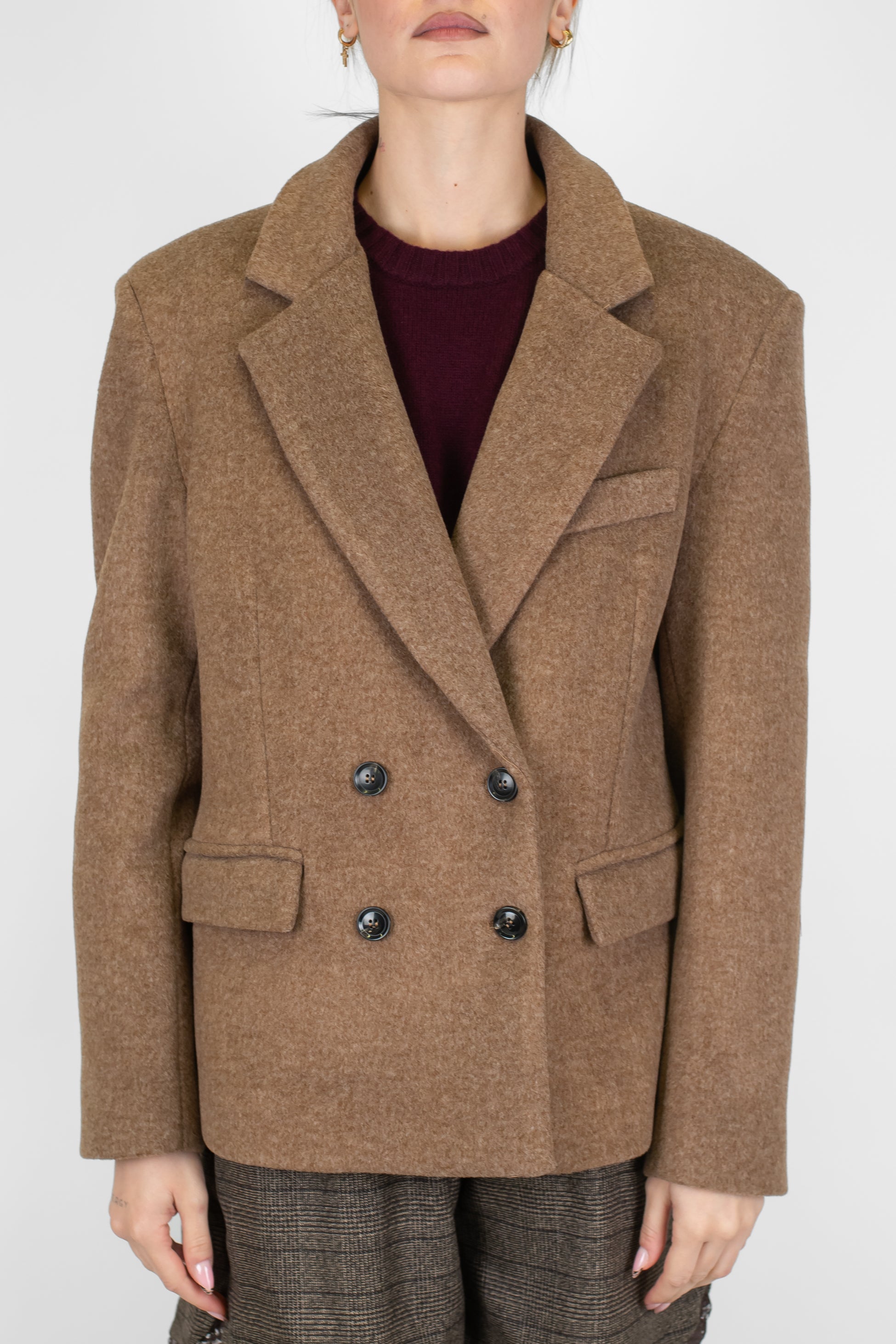 Motel - Giacca doppiopetto tinta unita