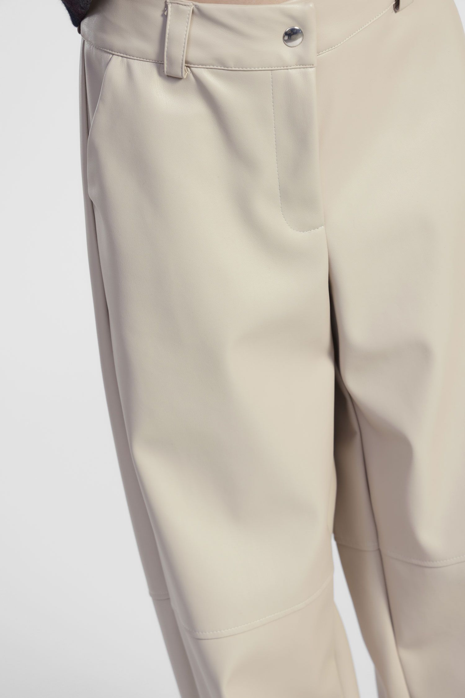 Dixie - Pantalone palazzo vita alta in ecopelle