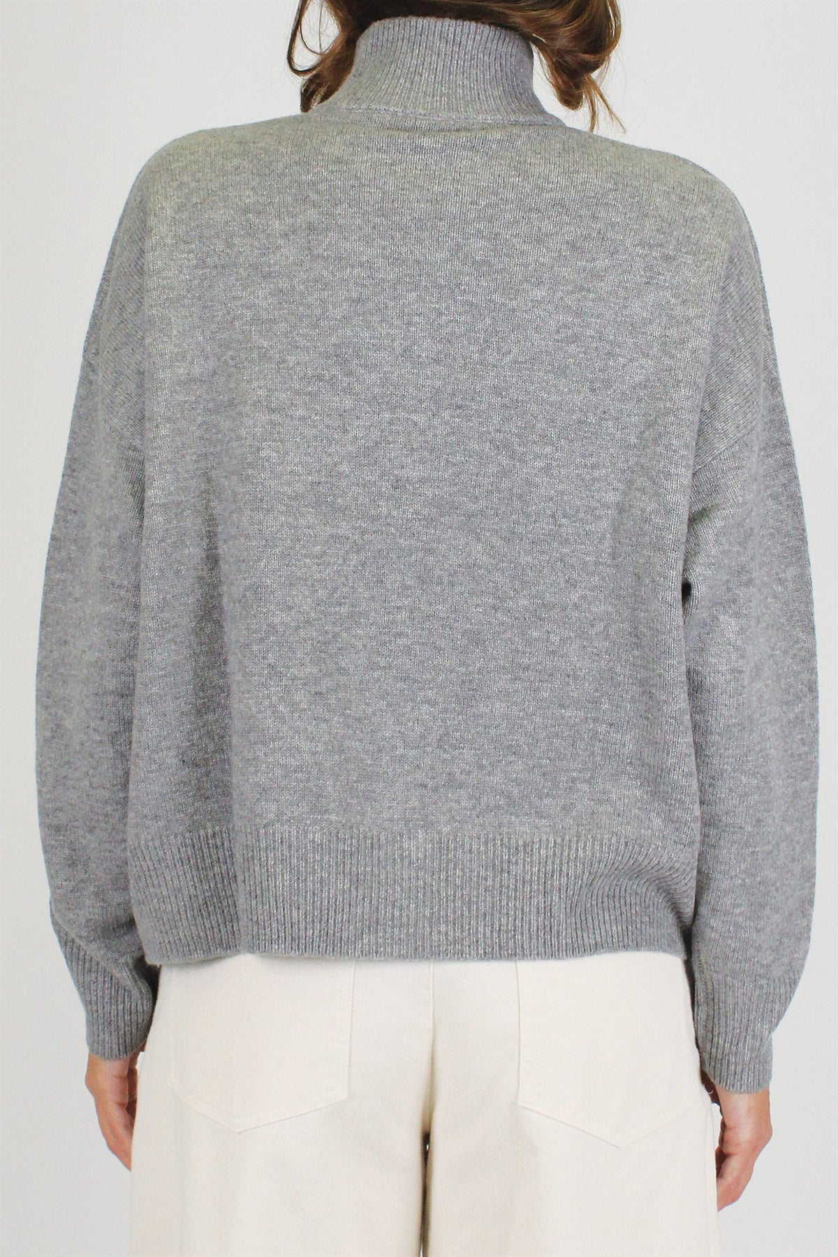 Tensione in - Cardigan in pura lana con collo alto e chiusura zip