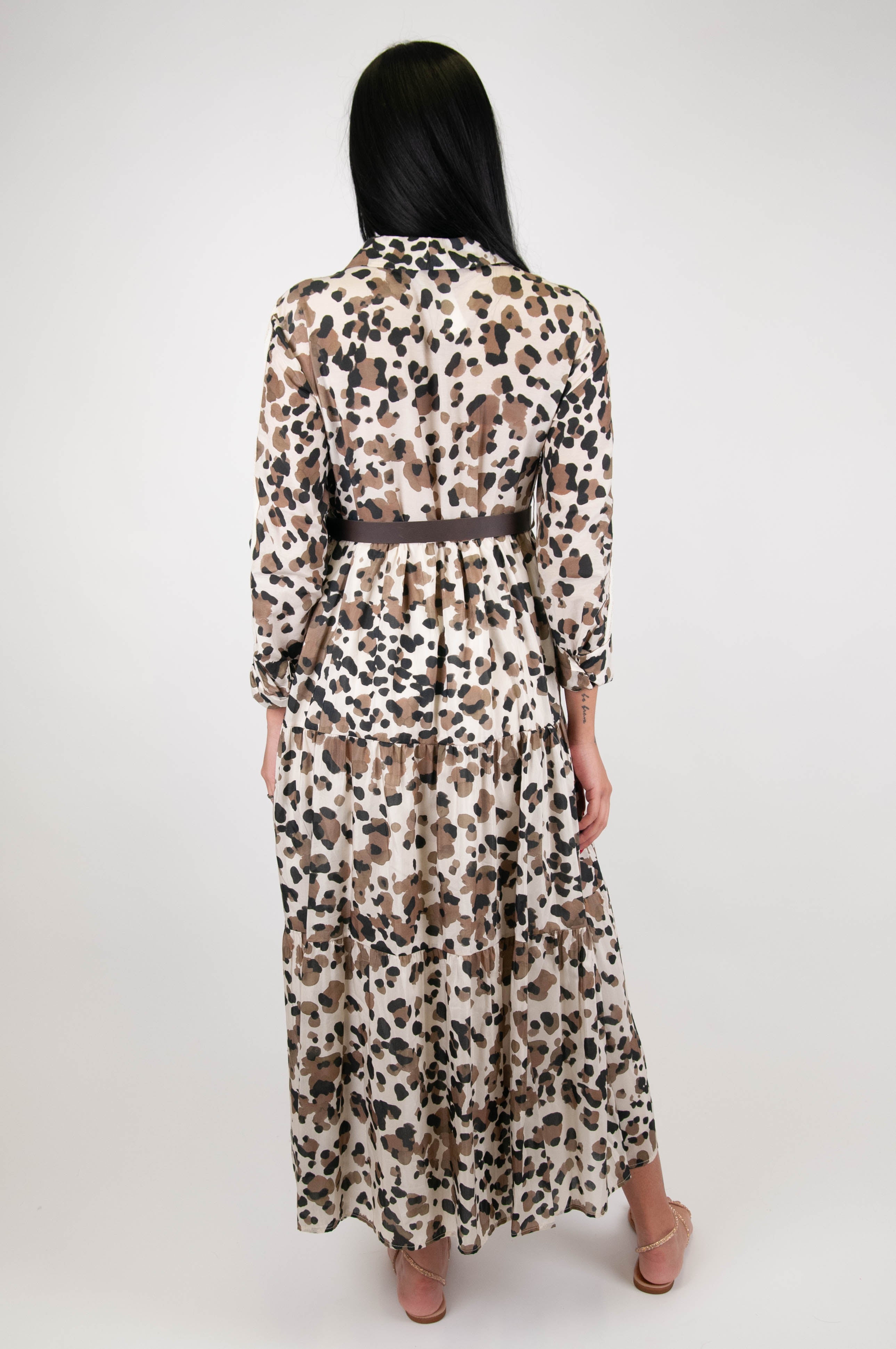 Motel - Animal print shirtdress in cotton muslin