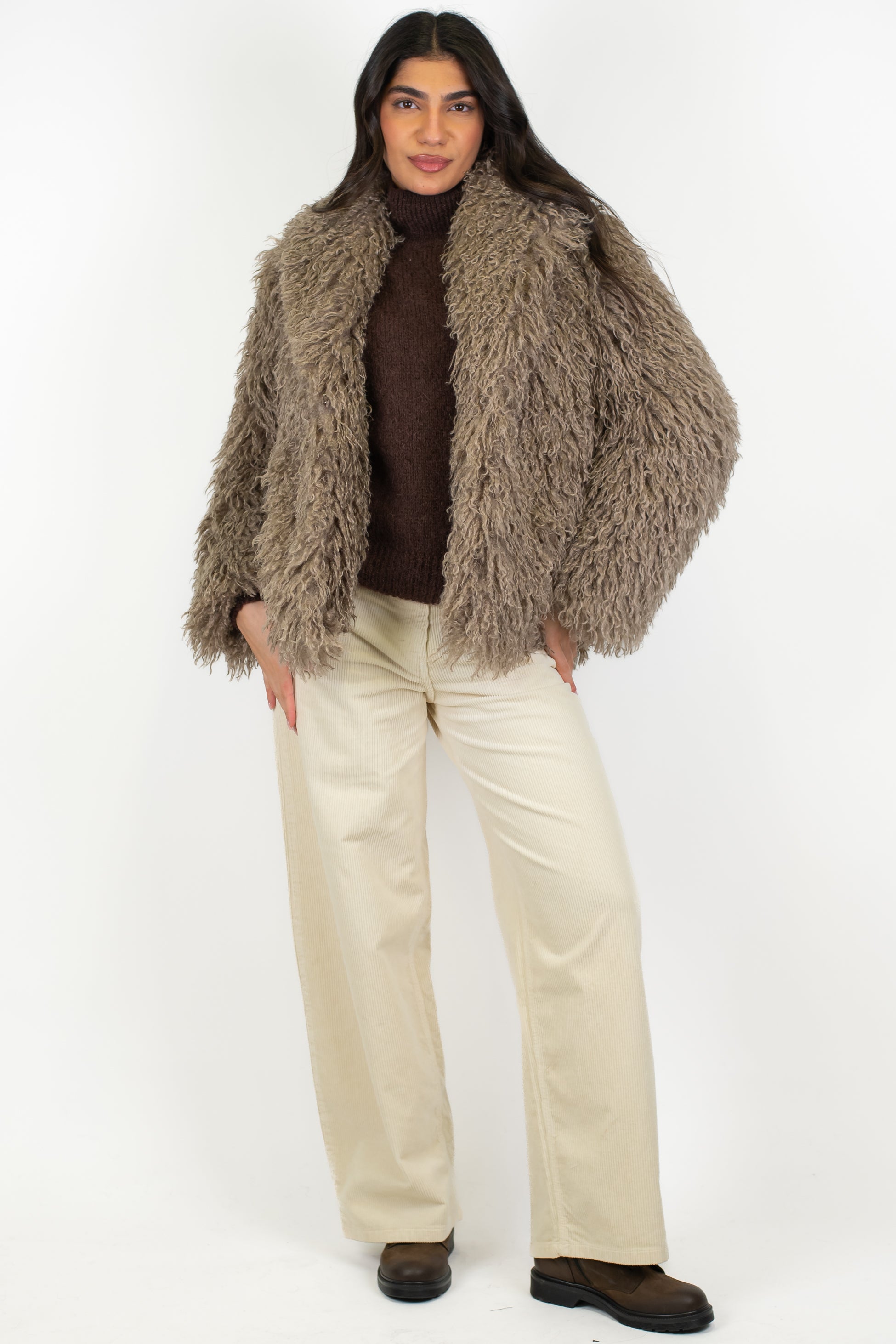 Haveone - Pantalone palazzo in velluto millerighe modello Bella