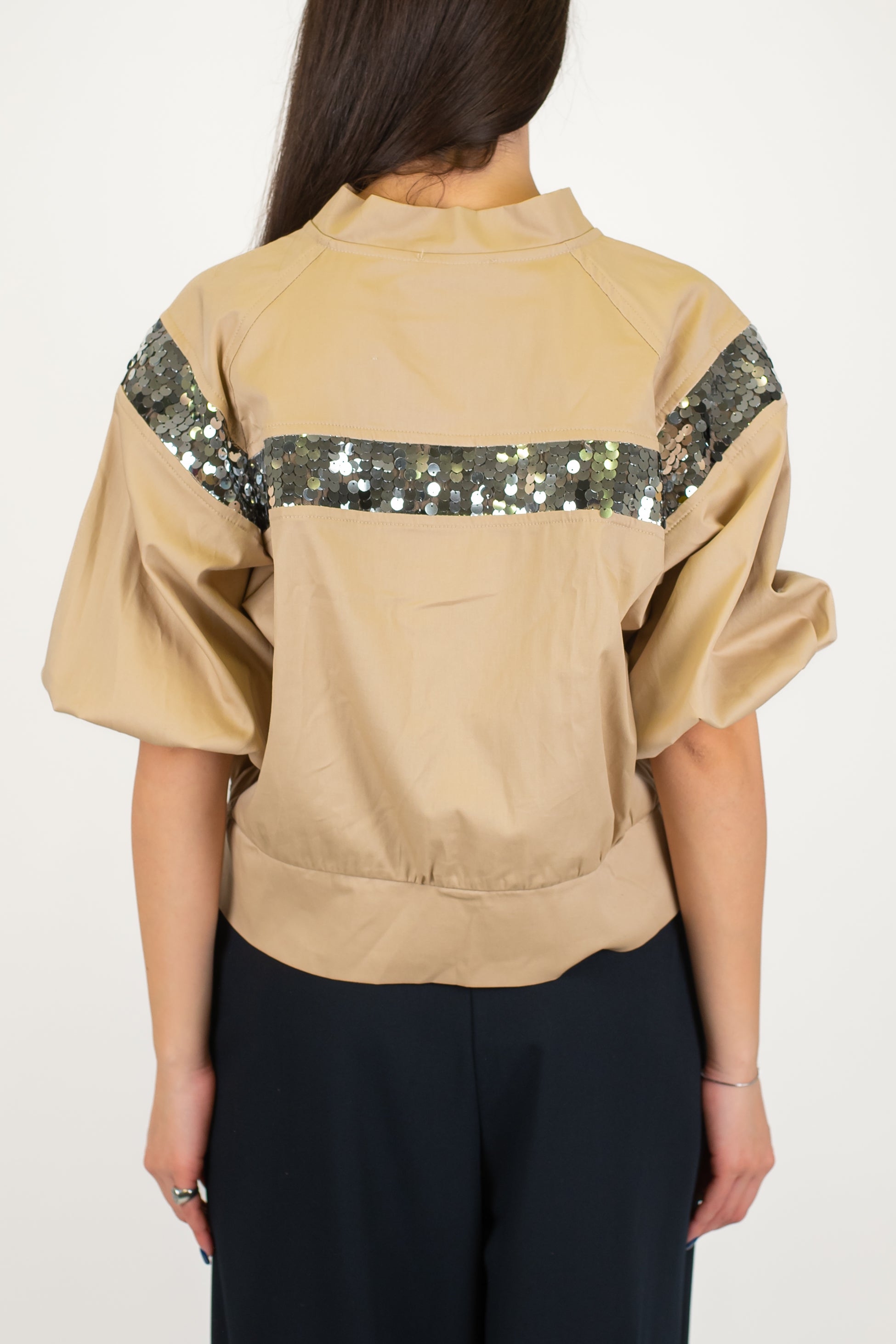 Motel - Bomber con manica tra questi con elastico e dettagli paillettes