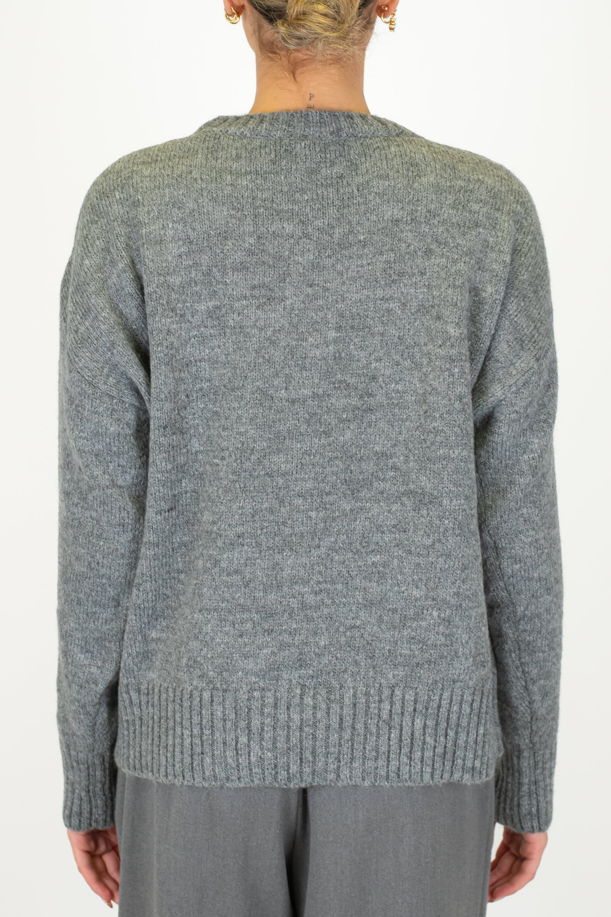 Tensione in - Maglia fantasia rombi a contrasto in misto lana